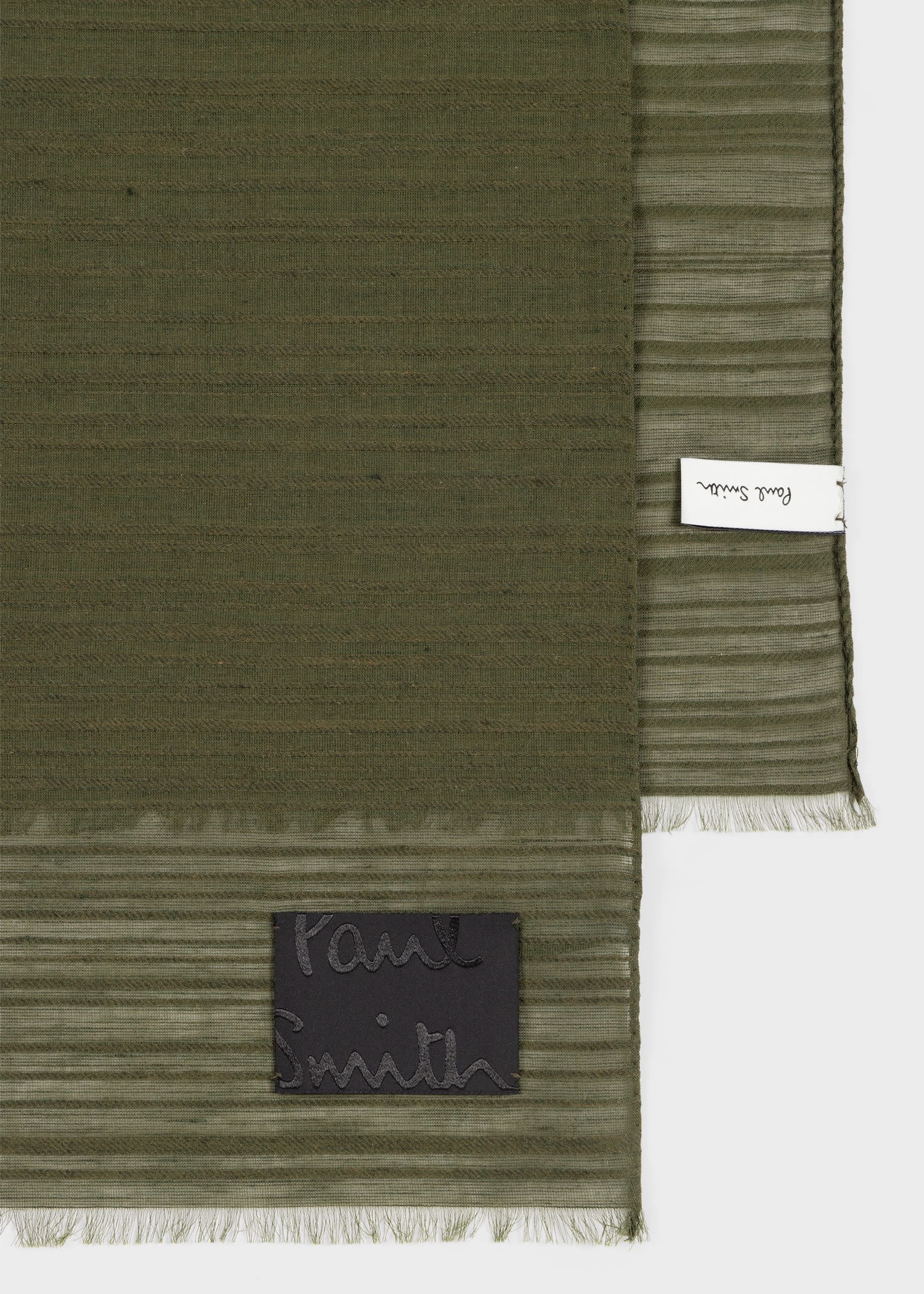 Cotton-Blend Shadow Stripe Scarf - 2