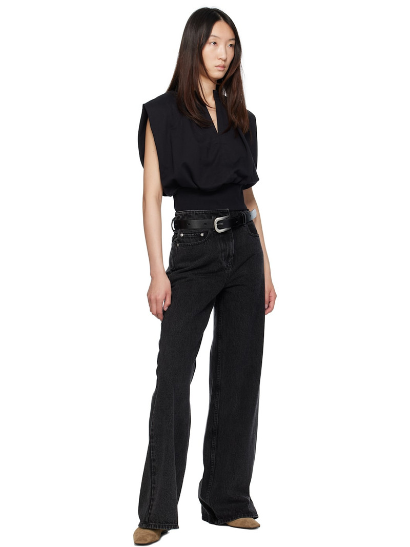 rag & bone Black Stevie Leather Belt outlook