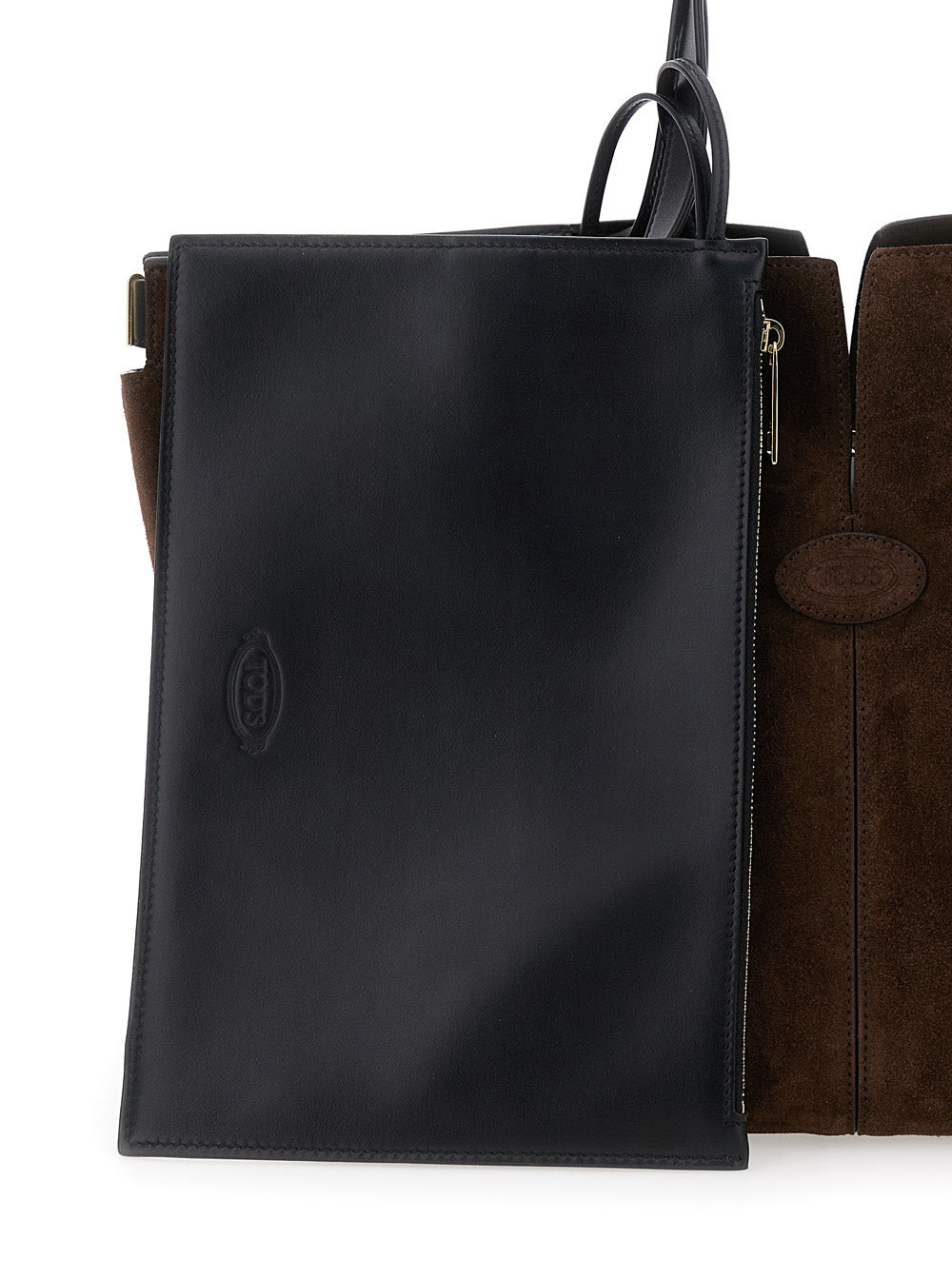 Tod's Women Brown Tote Bag With Two Top Handles And Metal Details On The Side In Leather Woman - 5