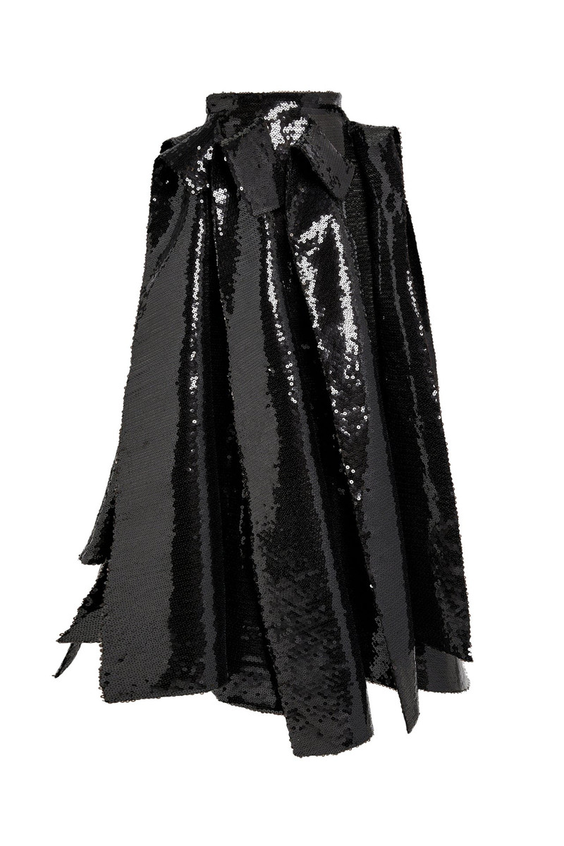MULTI PANEL SEQUIN SKIRT BLACK 3
