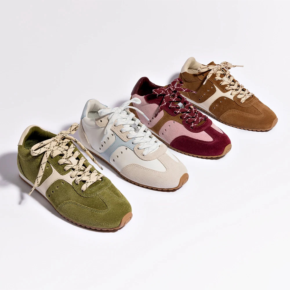 Larroude - Larroude Stella Sneaker In Seaweed Suede and Ivory Leather - 7