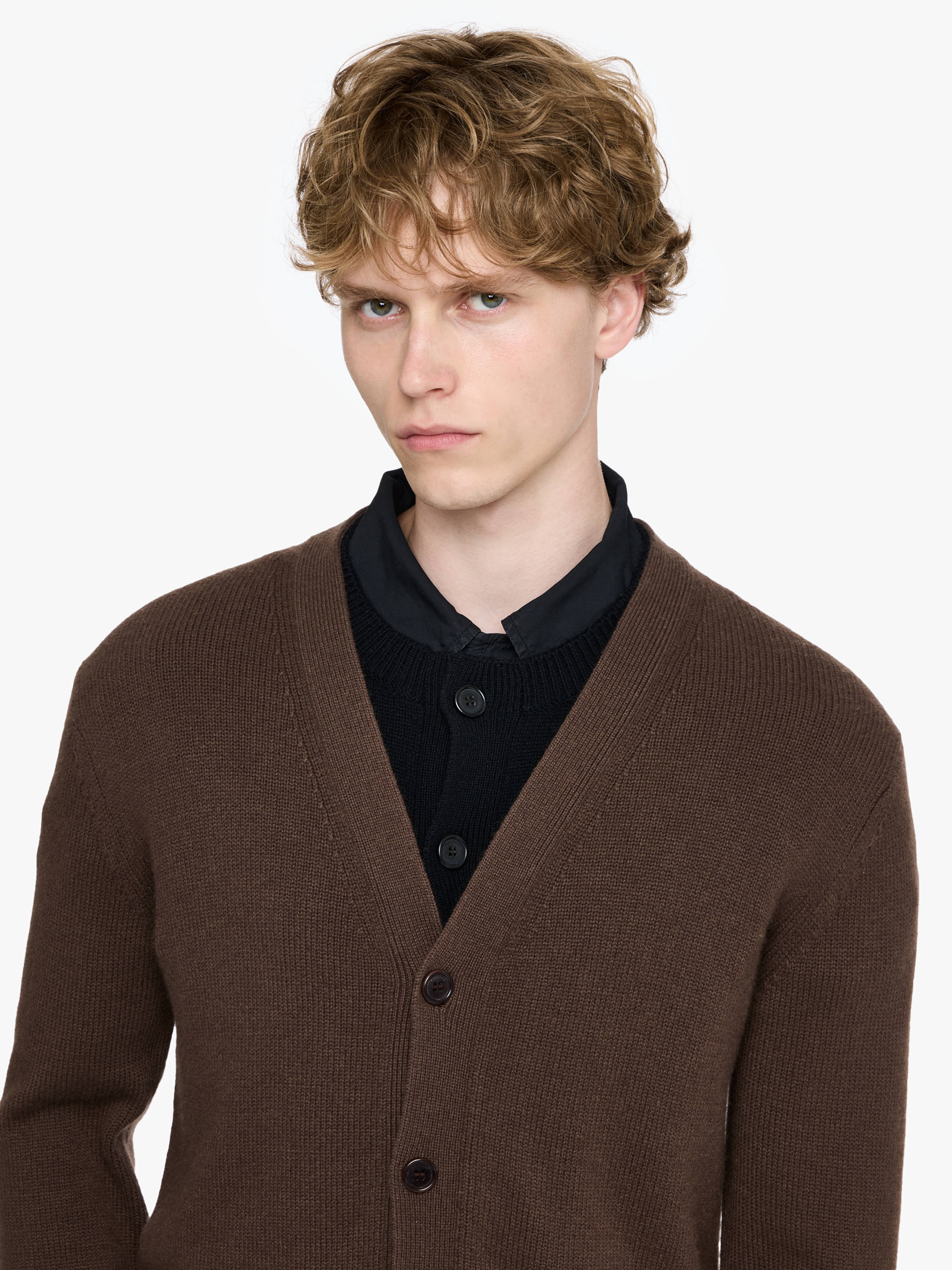 CONTRAST LAYERED CARDIGAN - 5