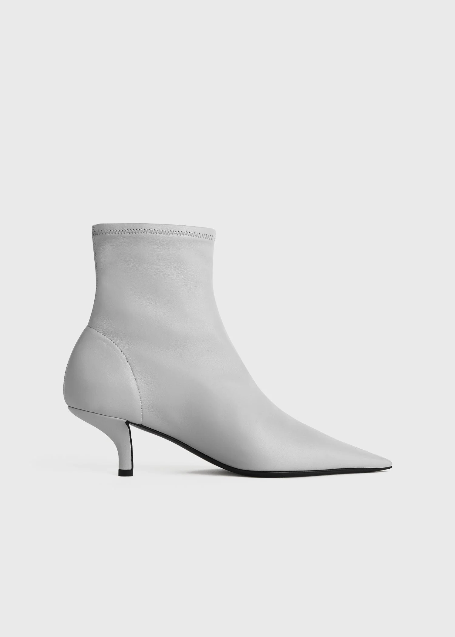 Nappa heeled sock boots light grey - 1