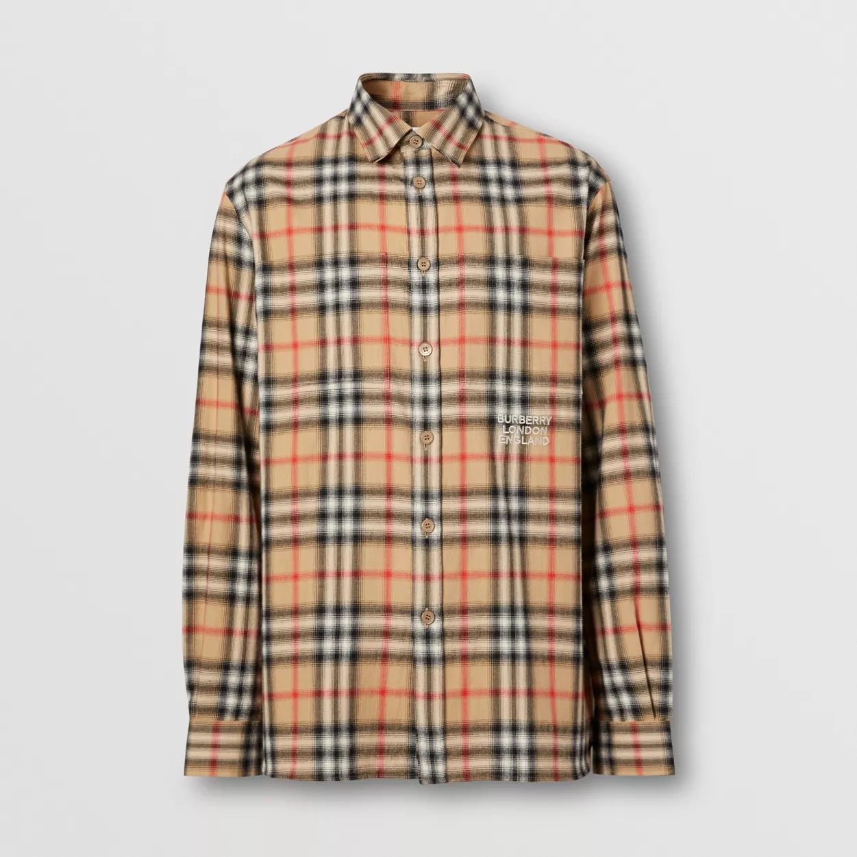 Ombré Check Cotton Flannel Oversized Shirt - 1