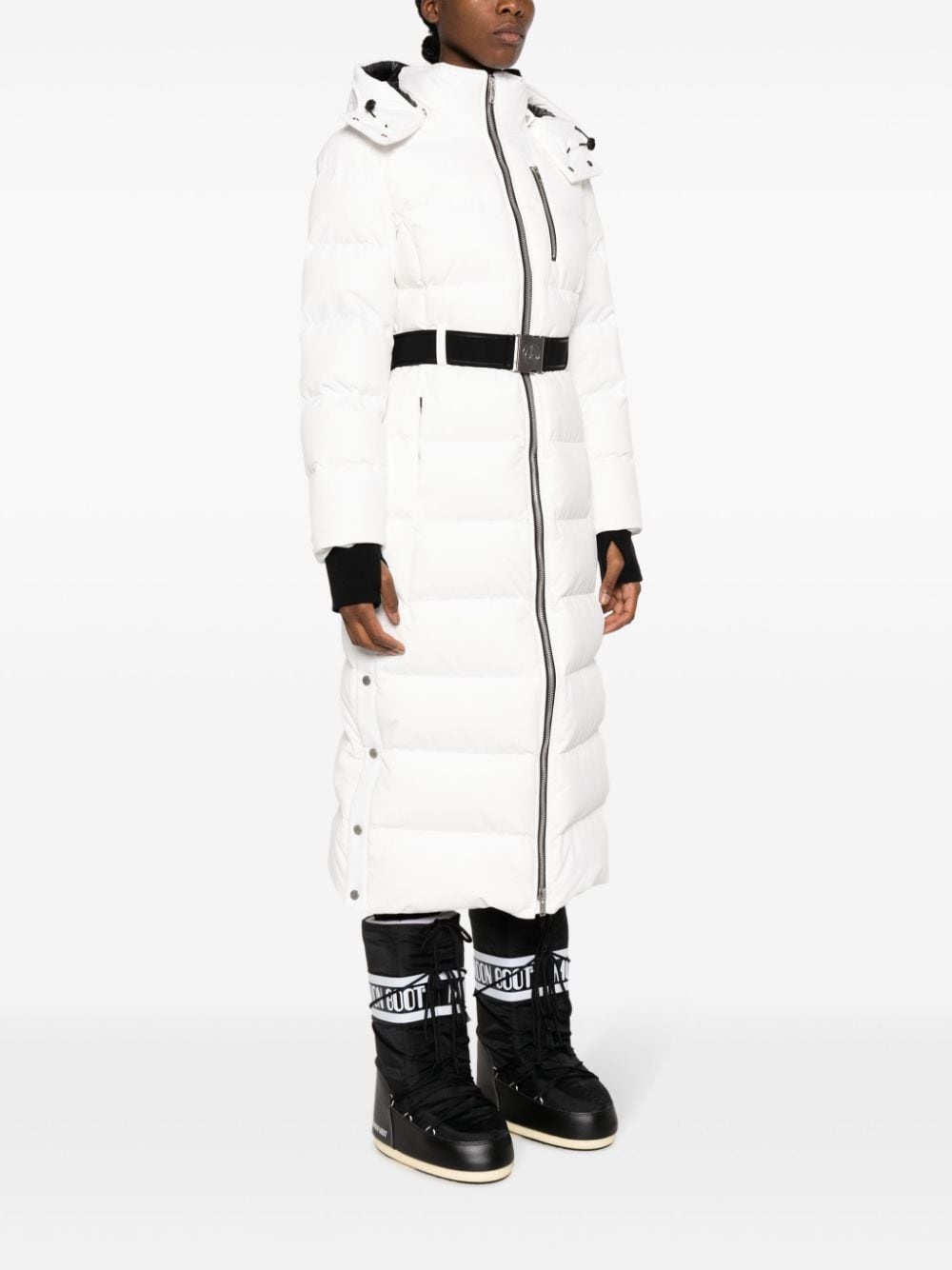 belted padded coat - 3