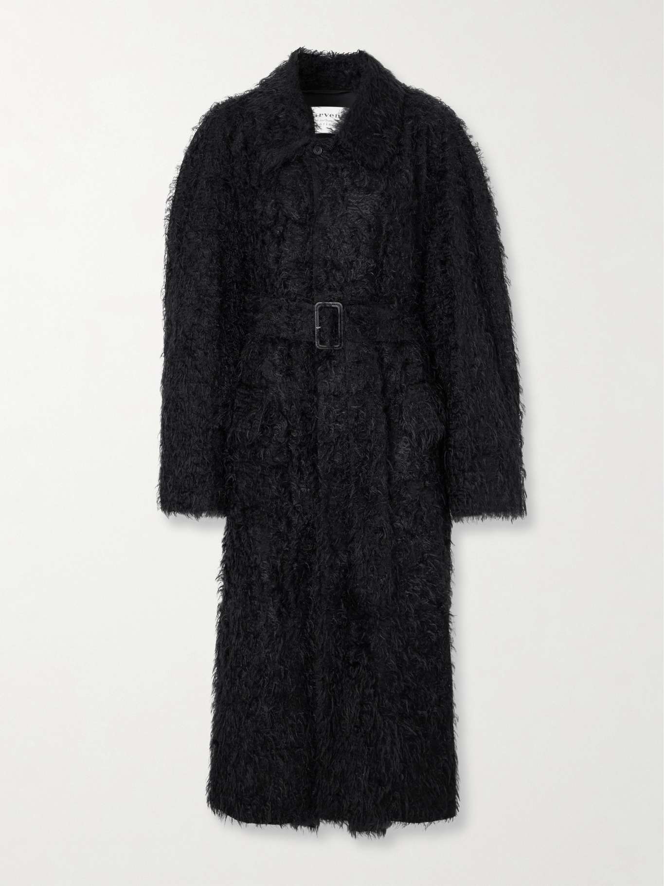 Belted faux-shearling coat - 1