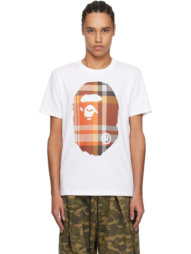 White Bape Check Big Ape Head T-shirt 1