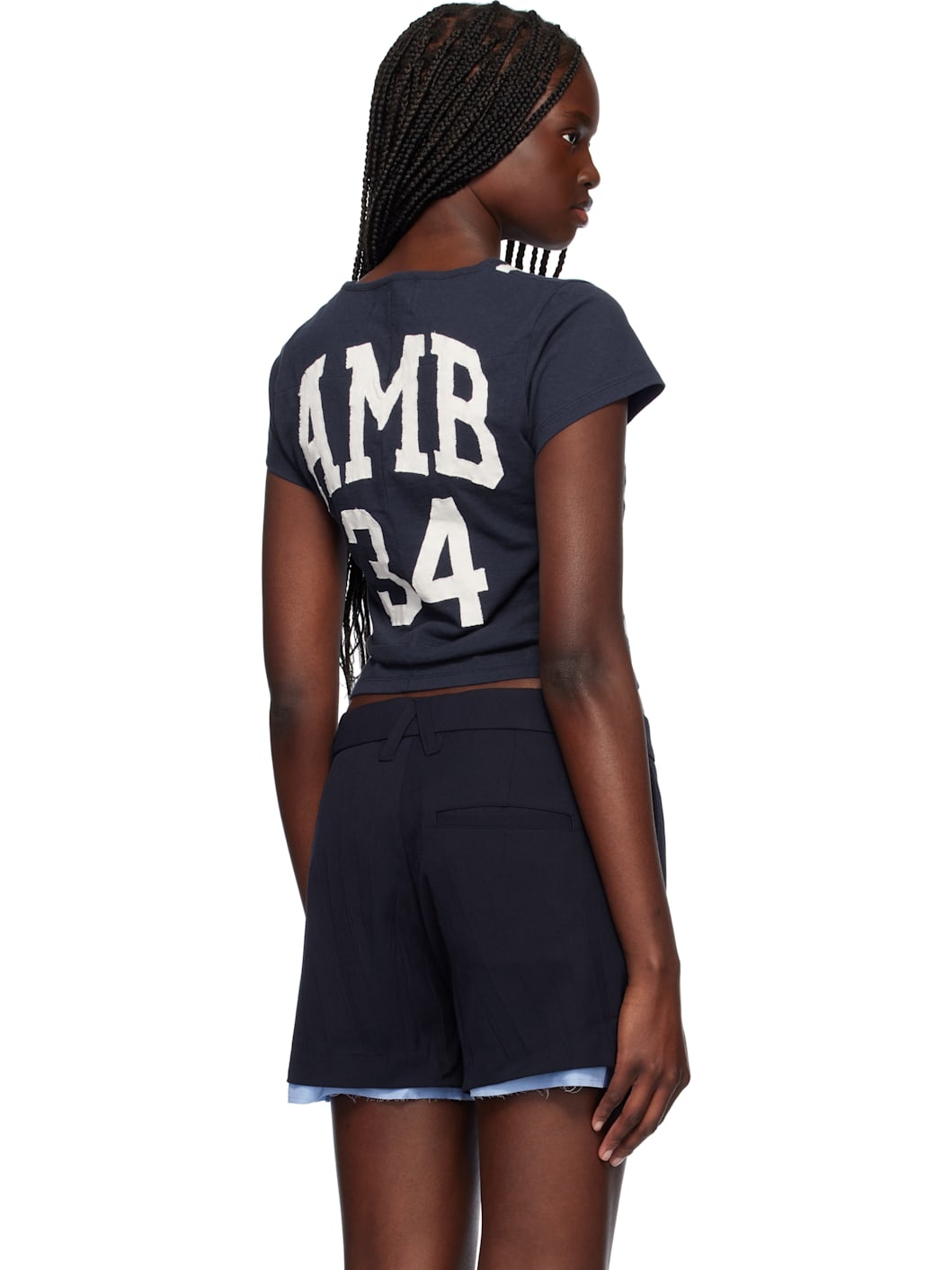 Navy Paneled Fitted T-shirt - 3