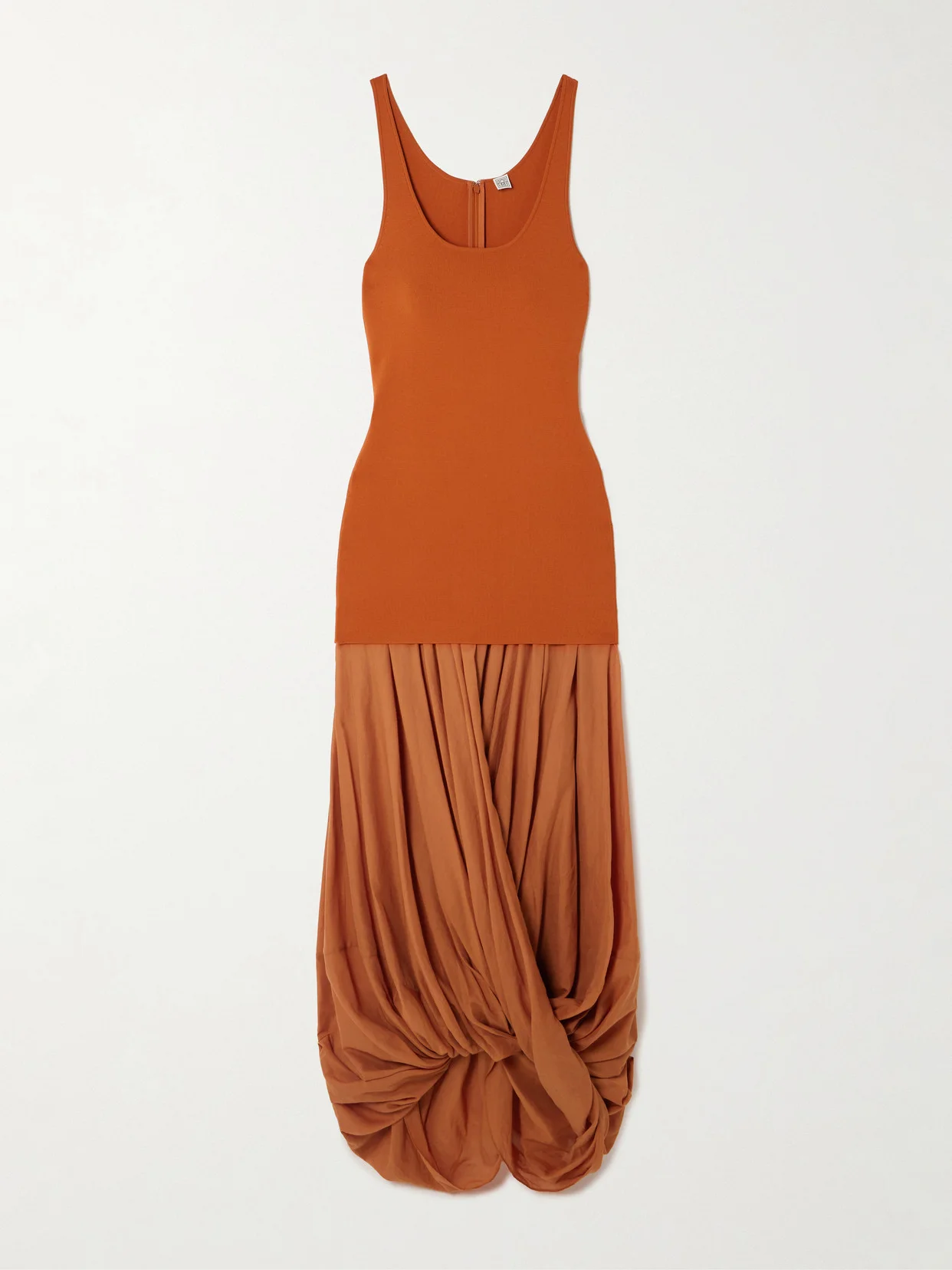Cocoon Draped Voile And Stretch-knit Maxi Dress - 1