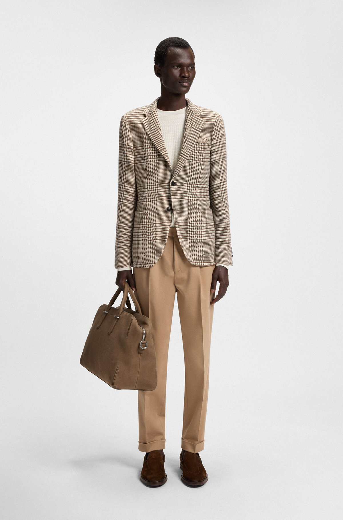 SLIM-FIT BLAZER IN CHECKERED WOOL - 3