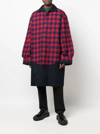 BALENCIAGA Patched check-print carcoat outlook