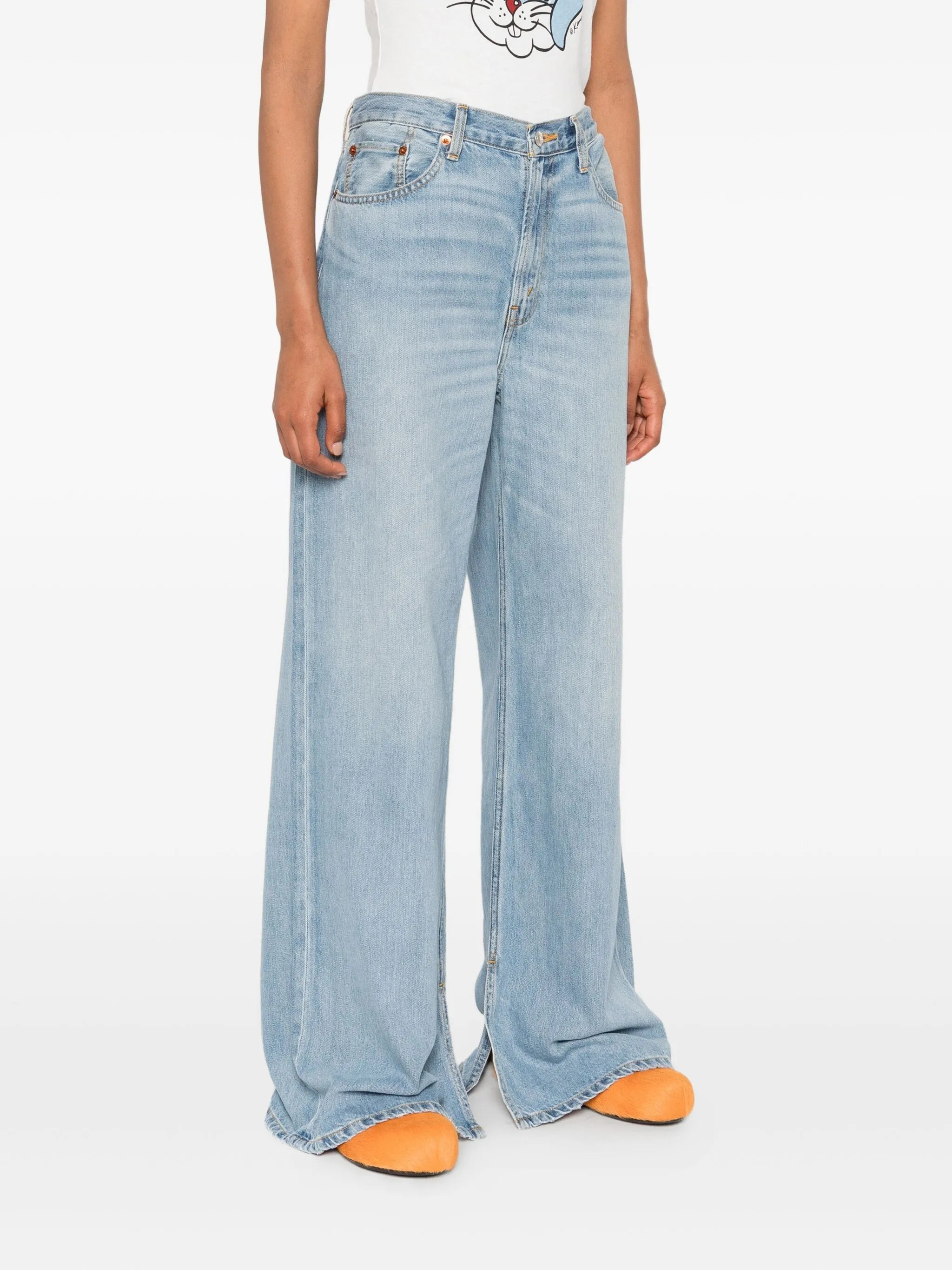 Re/done Five-pocket Design Wide-leg Jeans - 3