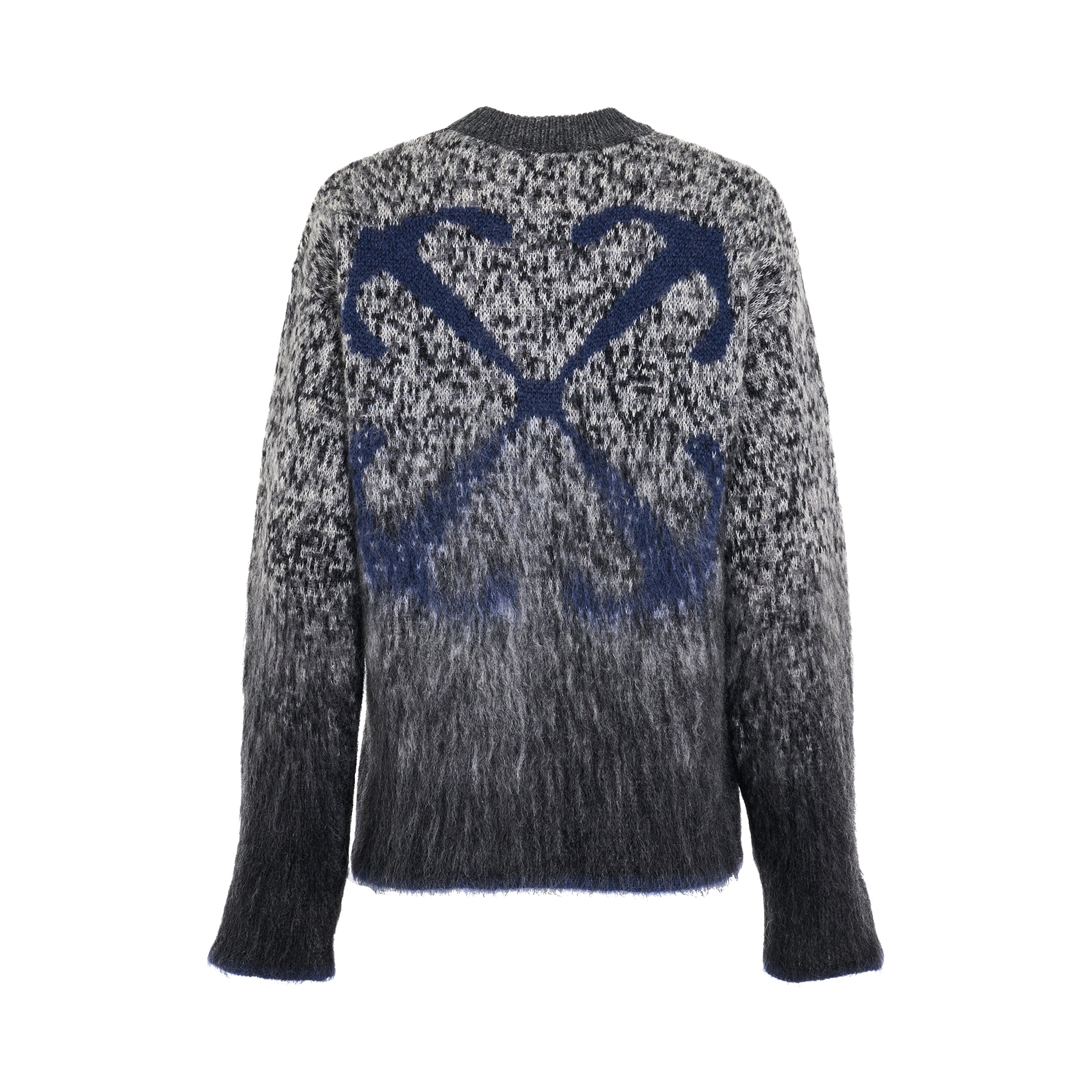 Fuzzy Mohair Arrow Knitwear in Dark Grey - 4