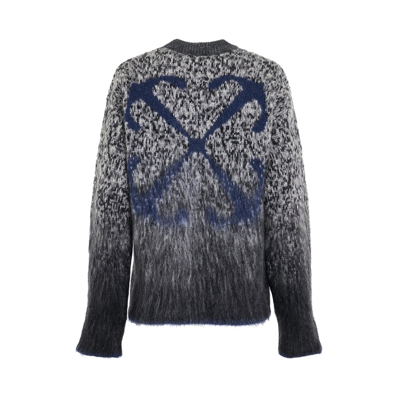 Off-White Fuzzy Mohair Arrow Knitwear in Dark Grey outlook