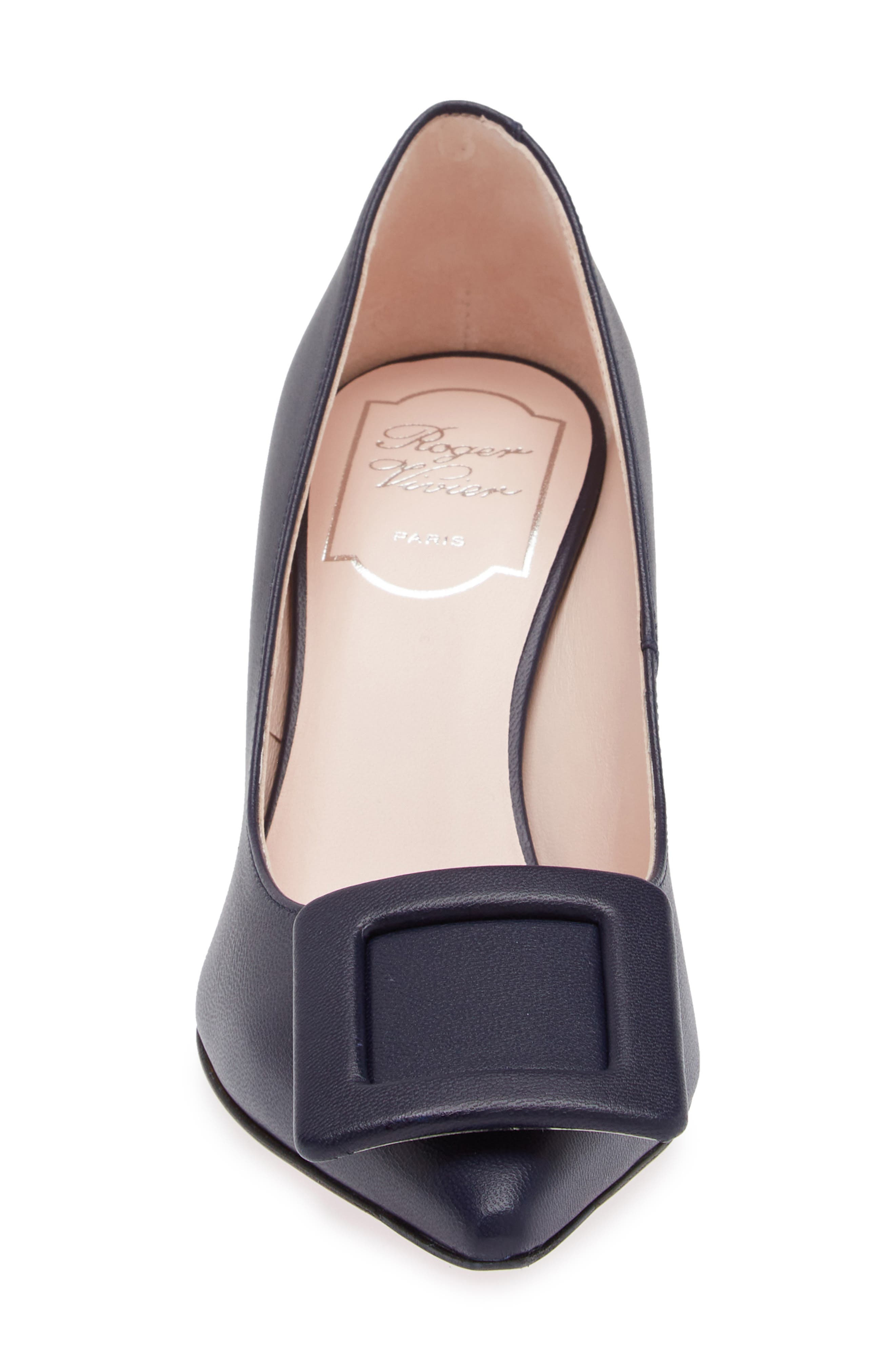 Roger Vivier Viv in the City Pointed Toe Pump in Blue Chiaro at Nordstrom - 4