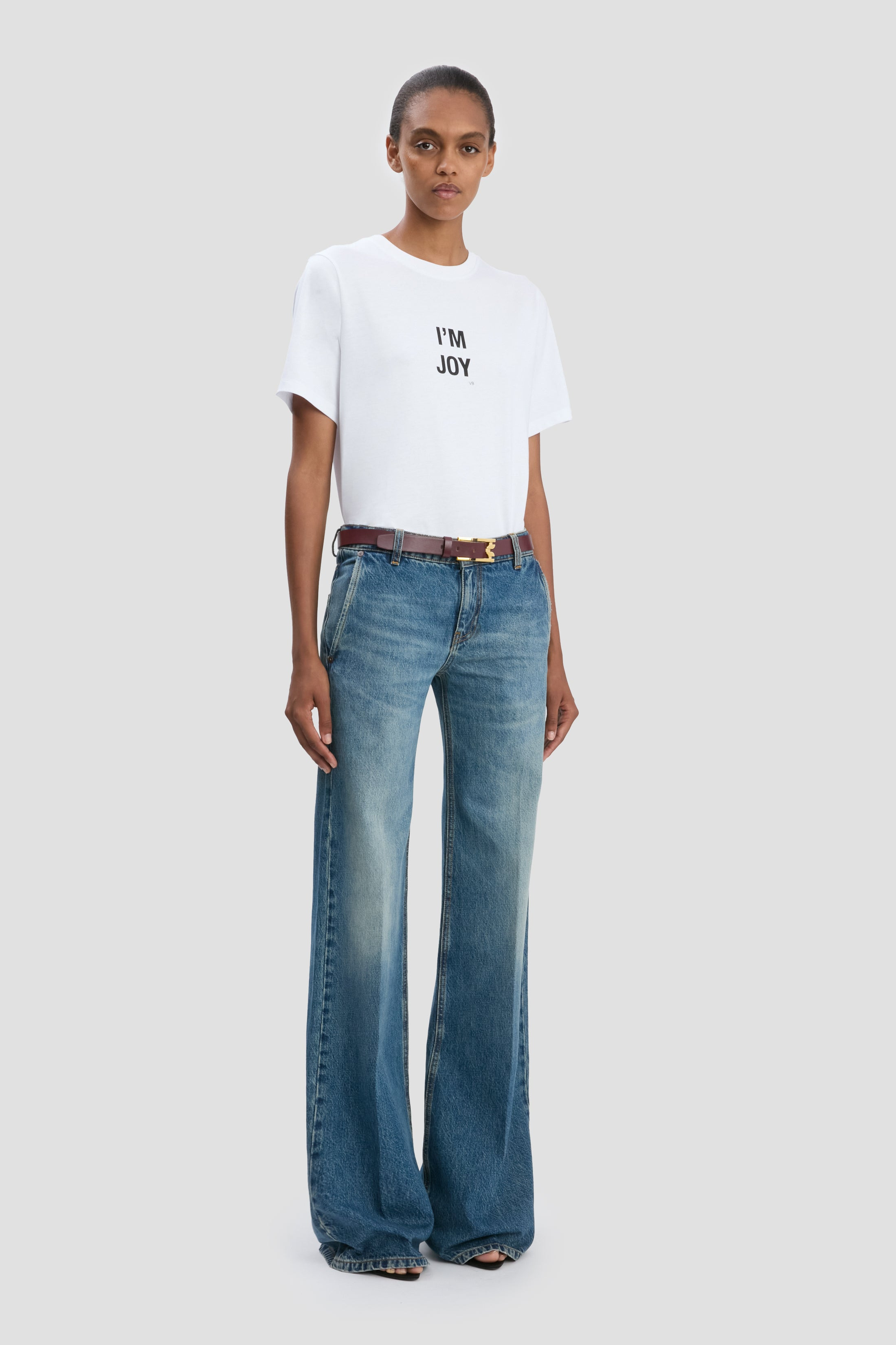 Low Waist Straight Leg Jean In Classic Blue Wash - 3