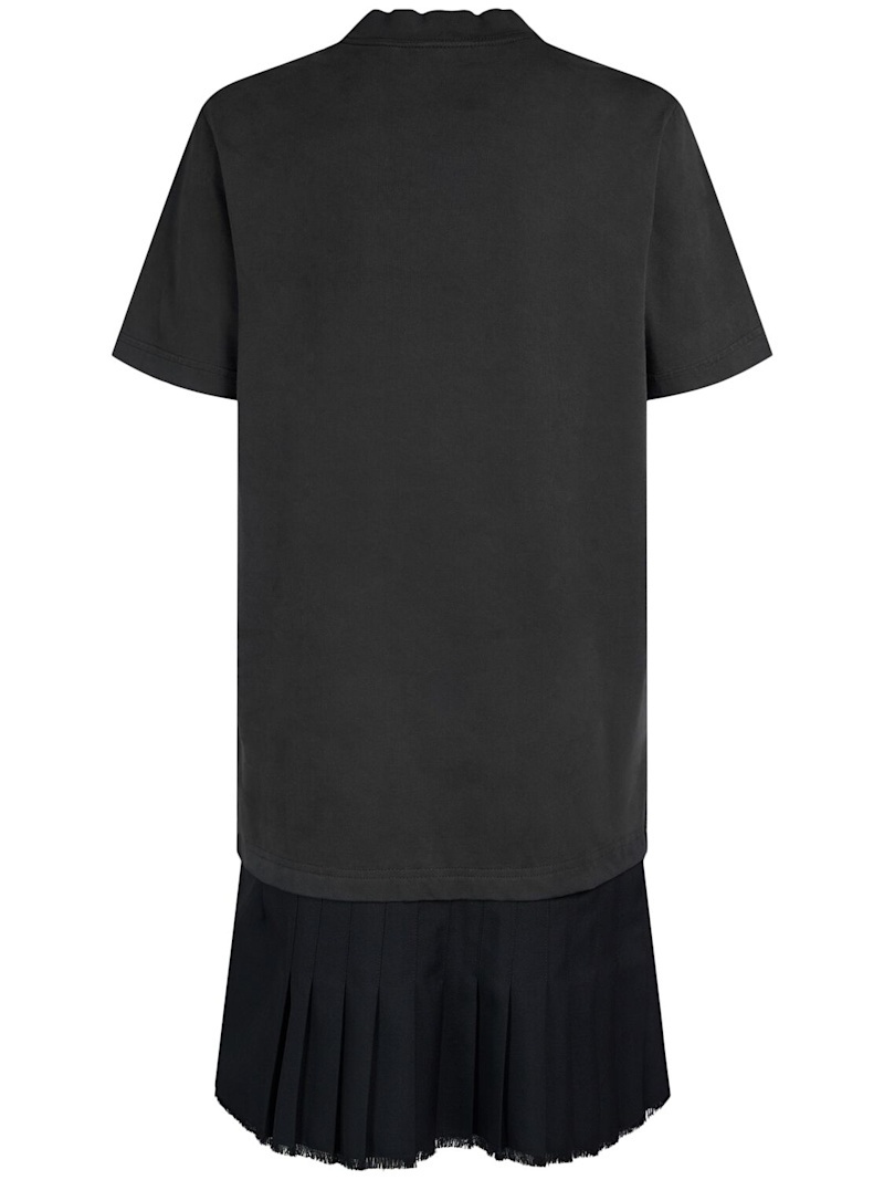 Cotton t-shirt & tailored twill dress - 4