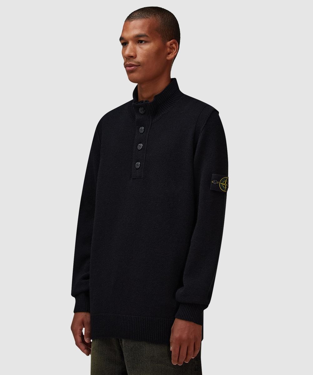 Lambswool half button sweater - 2