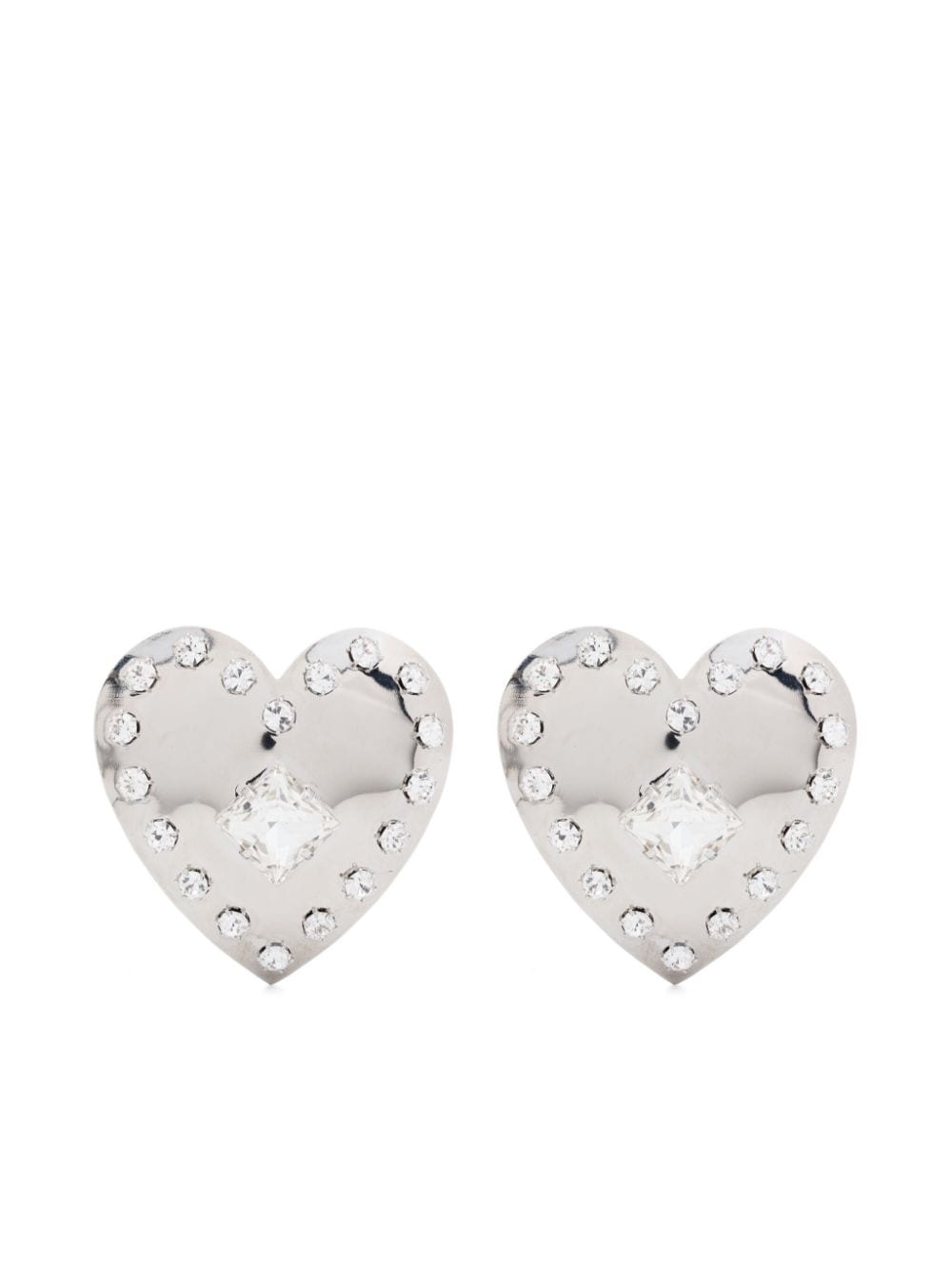 Heart crystal earrings - 1