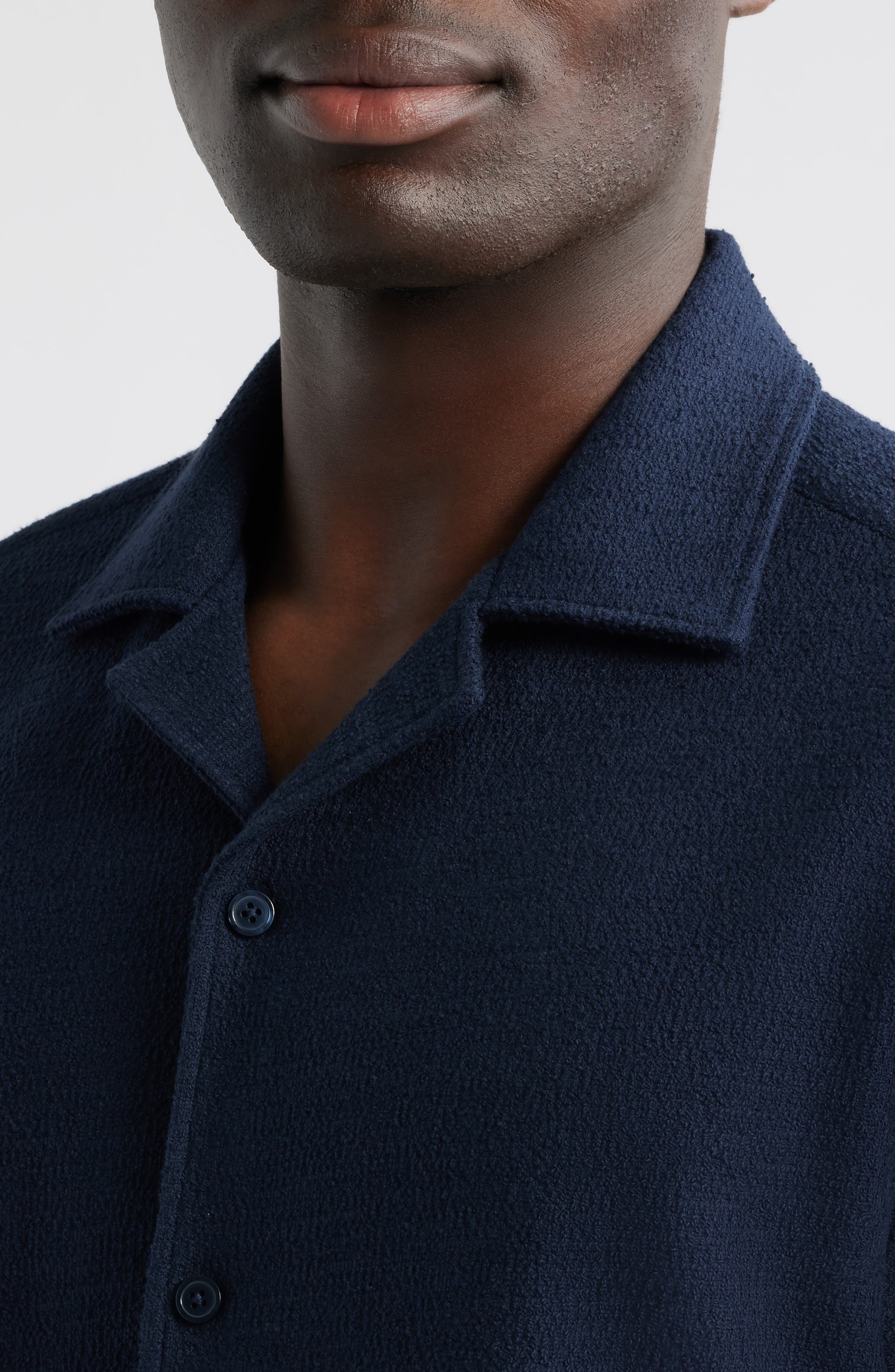 BOSS Lars Relaxed Fit Camp Shirt in Dark Blue at Nordstrom - 2