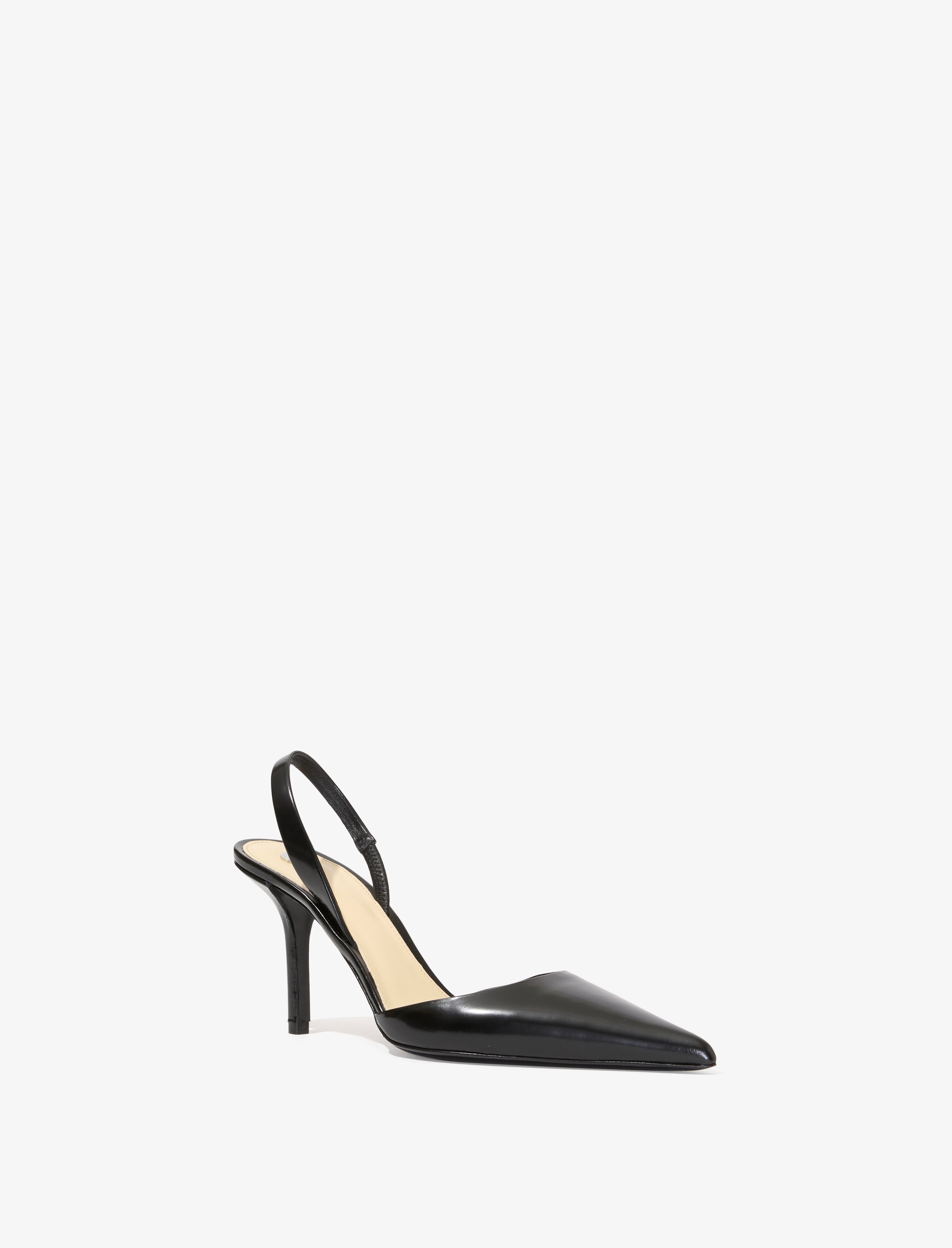 Slash Slingback Pumps in Spazzolato Leather - 2