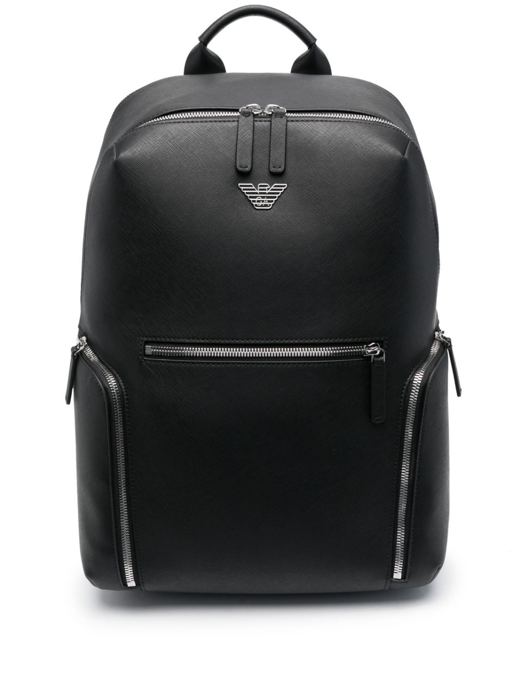 logo-embossed zip-fastening backpack - 1