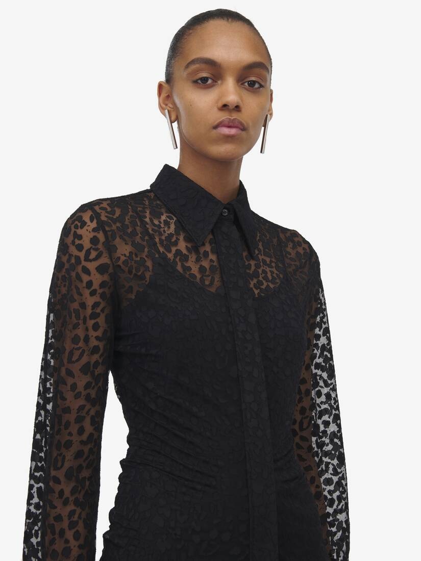 Leopard Devoré Shirt Dress - 5