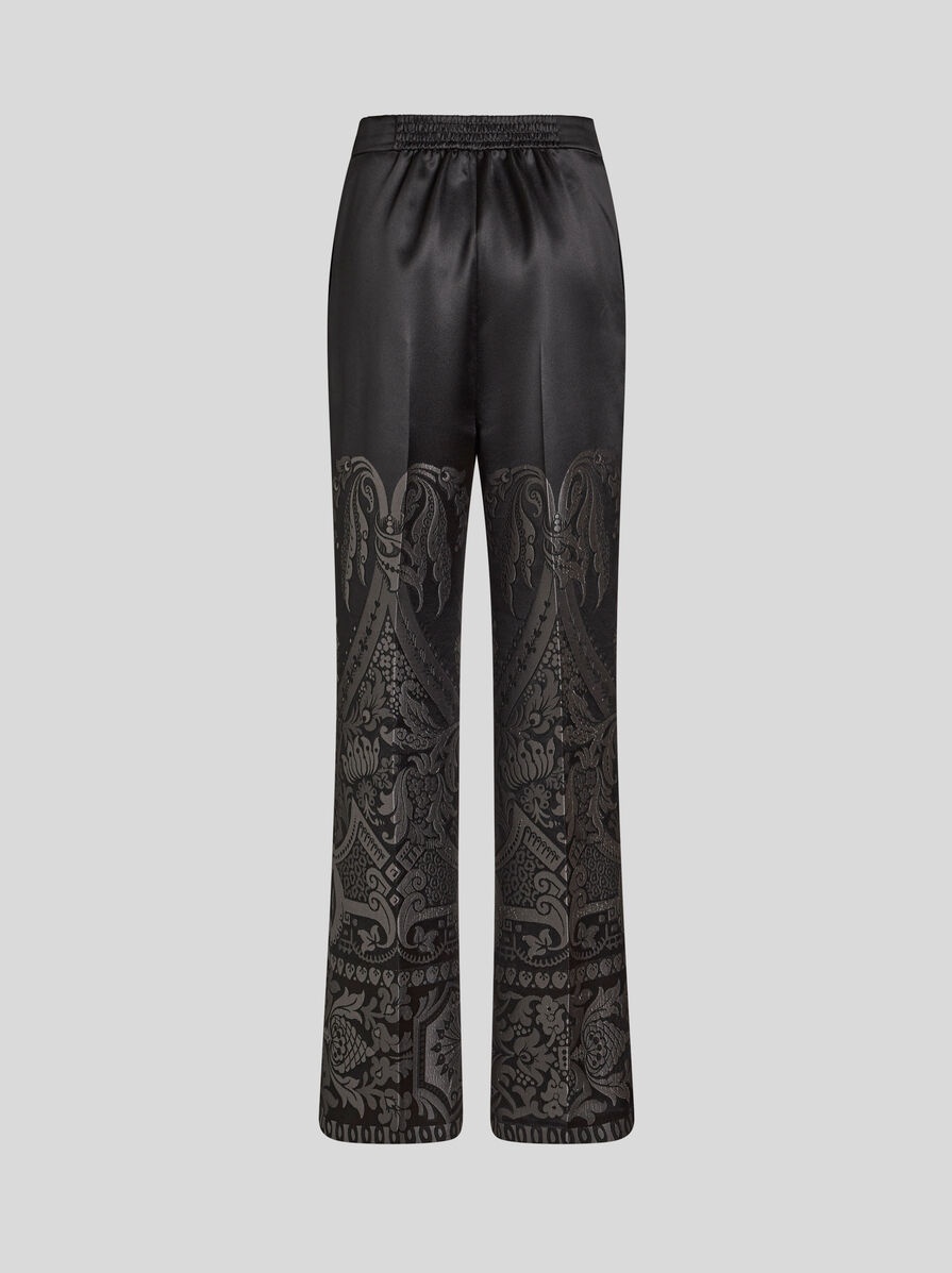 SILK JACQUARD PALAZZO TROUSERS - 6
