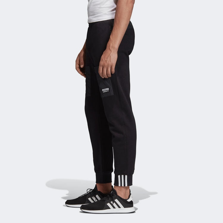 adidas originals Vocal Pants Logo Printing Splicing Bundle Feet Sports Pants Black FP7708 - 5