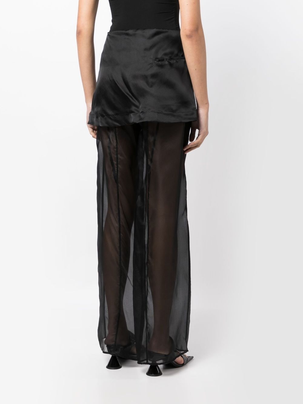 silk sheer layered trousers - 4