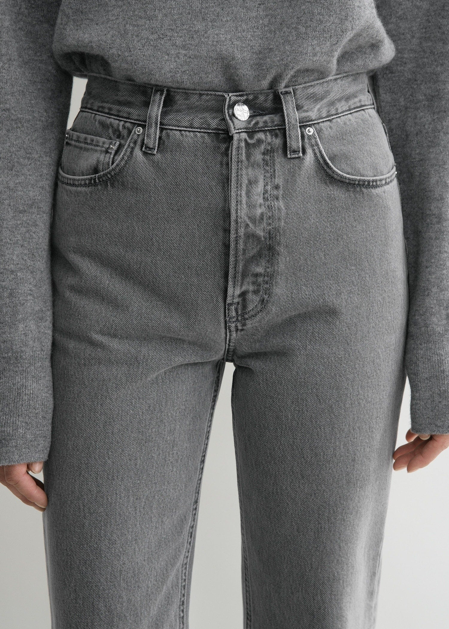 Classic cut denim full length mid grey - 5