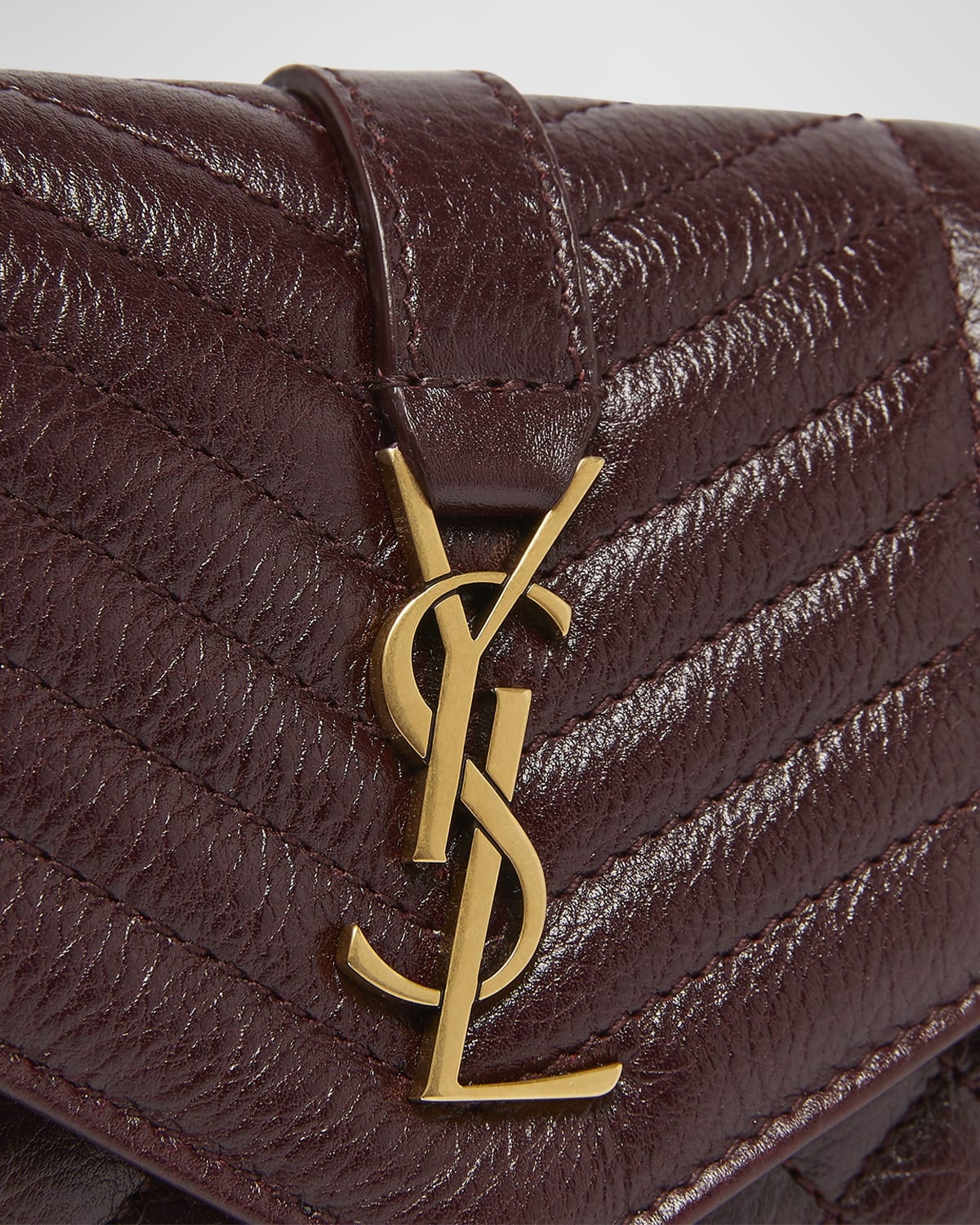 YSL Trifold Compact Wallet in Quilted Leather - 5