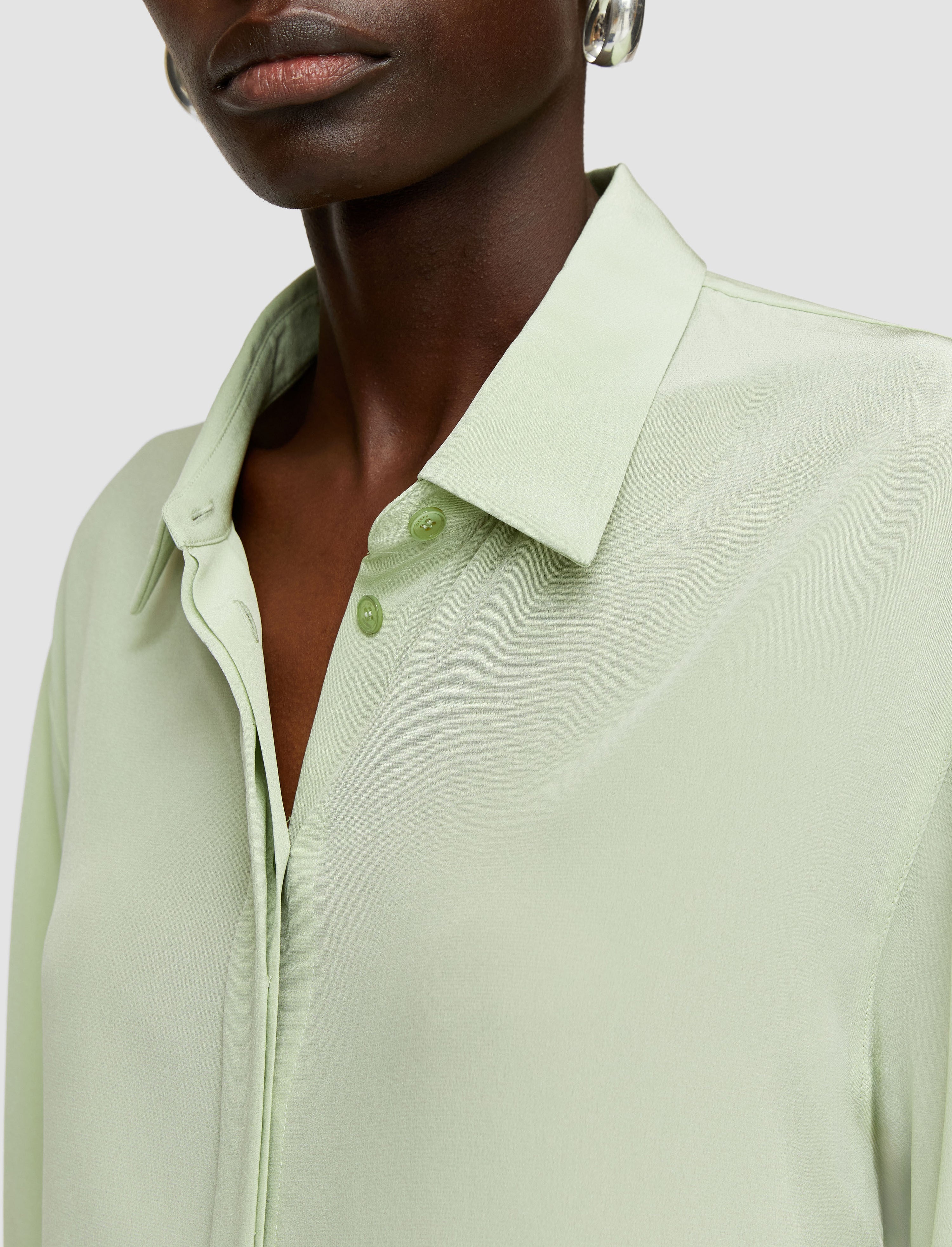 Bold Crepe de Soie Silk Blouse - 5