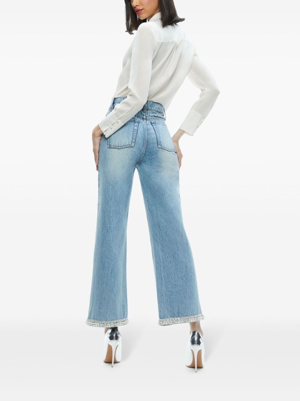 Ora embellished wide-leg jeans - 4