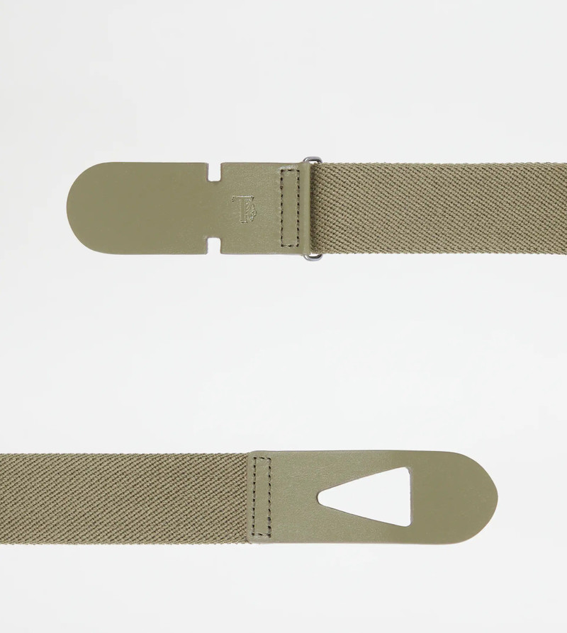 Tod's CANVAS AND LEATHER BELT - GREEN outlook