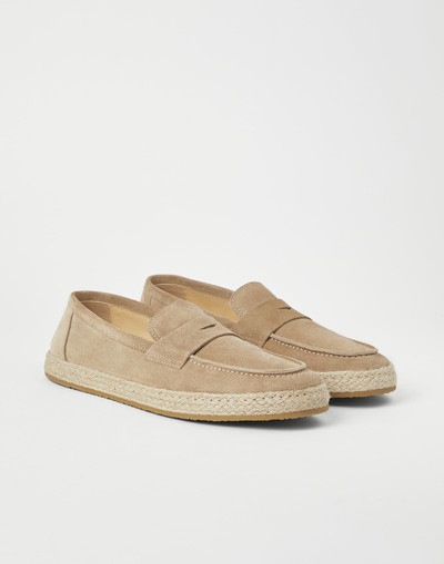 Brunello Cucinelli Suede loafer sneakers with rope insert outlook