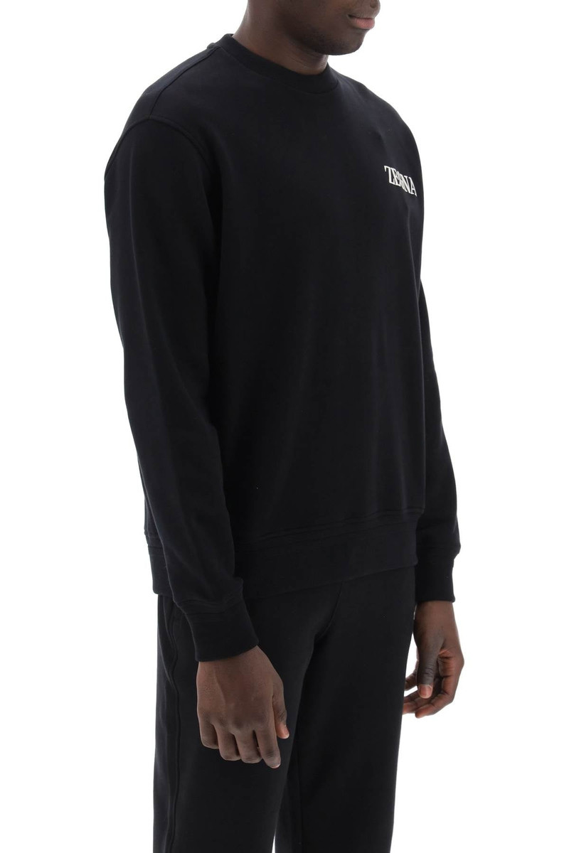 ZEGNA Crewneck Sweatshirt With Rubberized Logo outlook