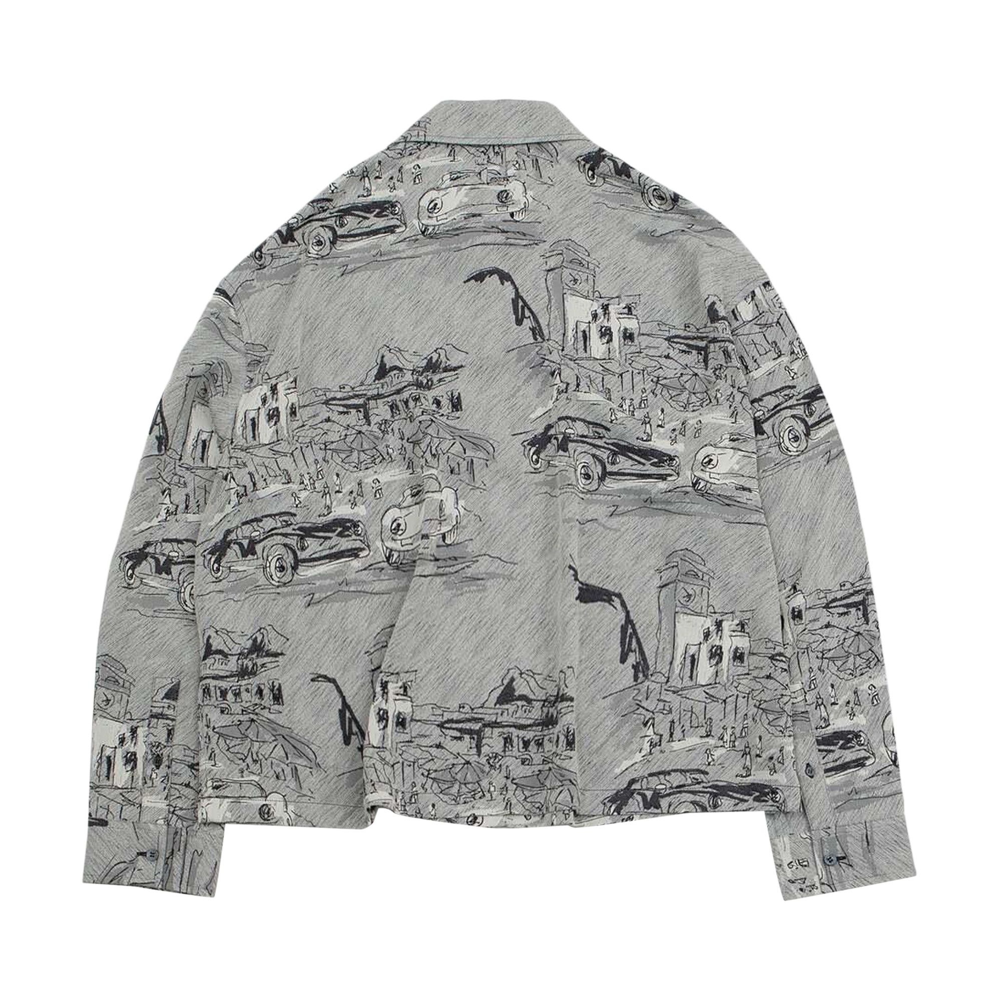 Jacquemus La Corto Long-Sleeve Shirt 'Jacquard Capri Cars/Grey' - 2