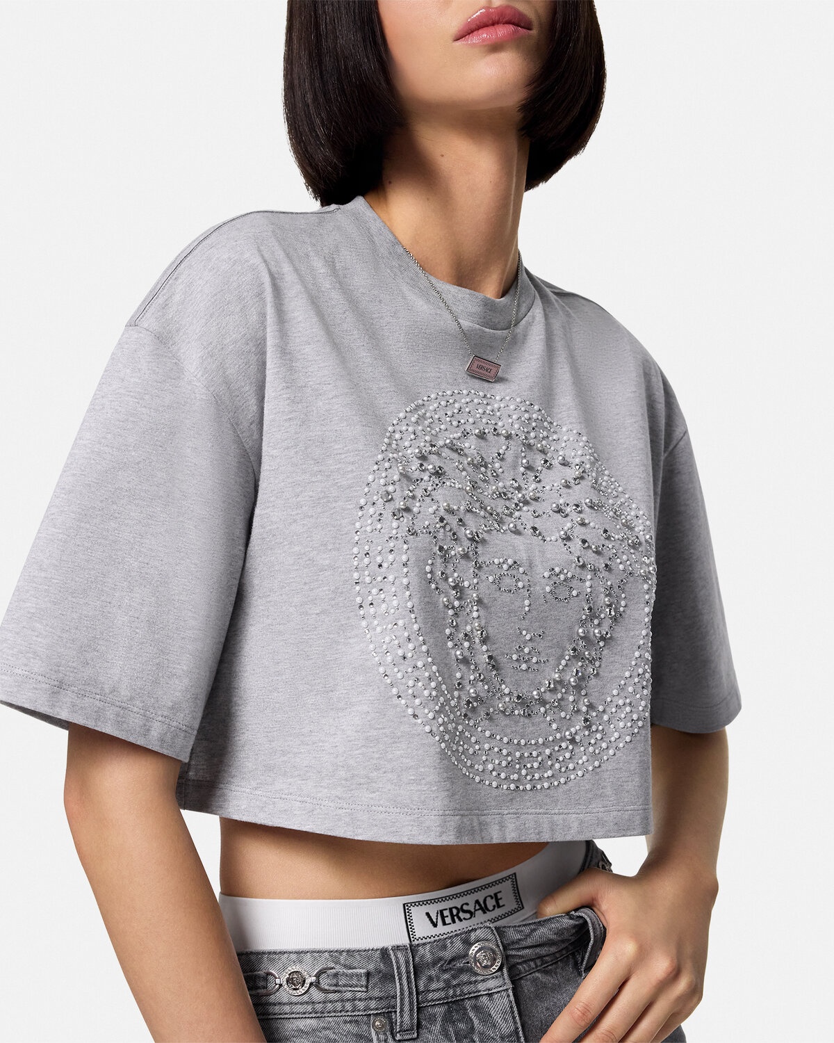 Crystal Medusa Crop Boxy T-Shirt - 3