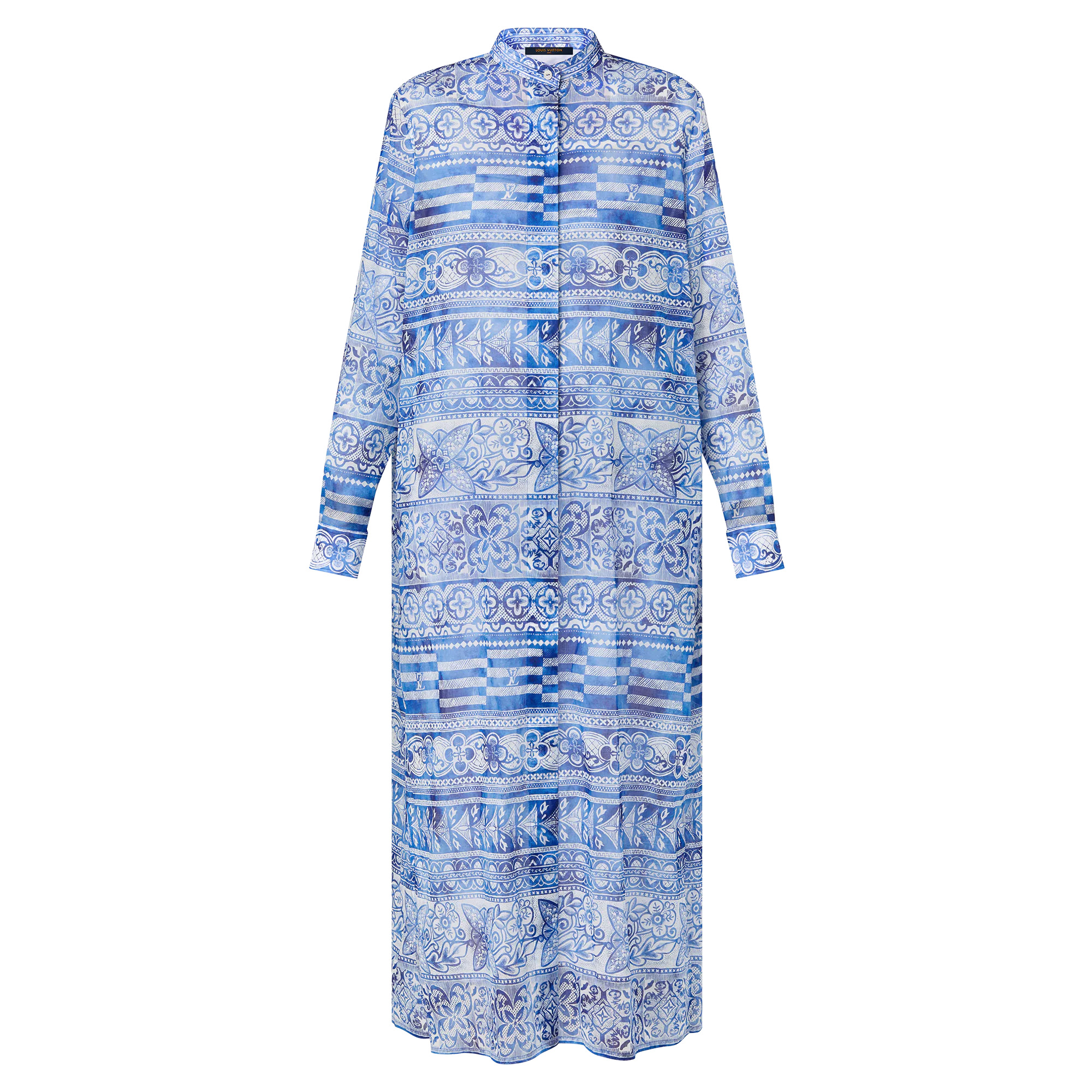Monogram Tile Long Shirt Dress - 1