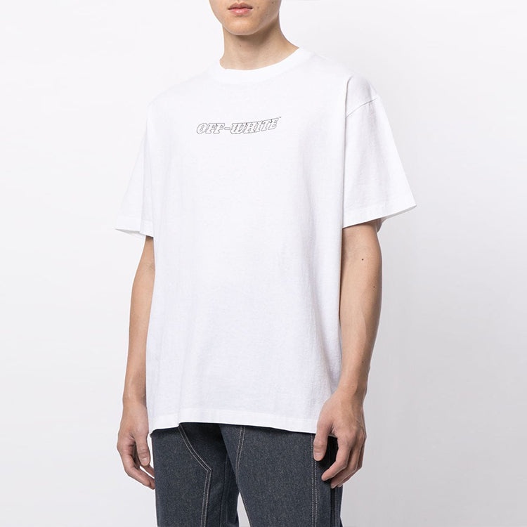 Off-White SS21 Pascal Painting Printing Pullover Short Sleeve White OMAA038R21JER0090131 - 2