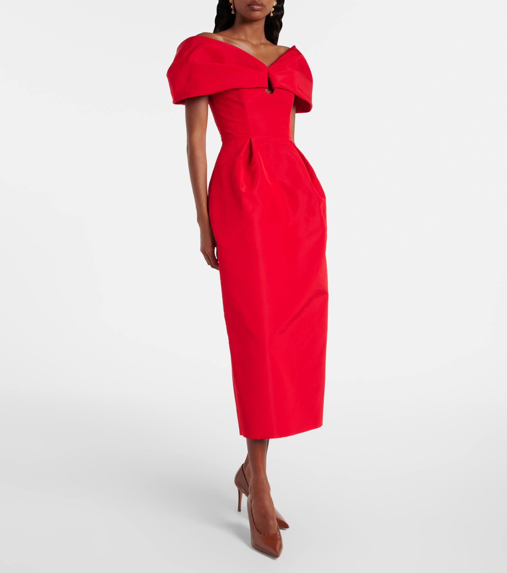 Off-shoulder silk maxi dress - 2