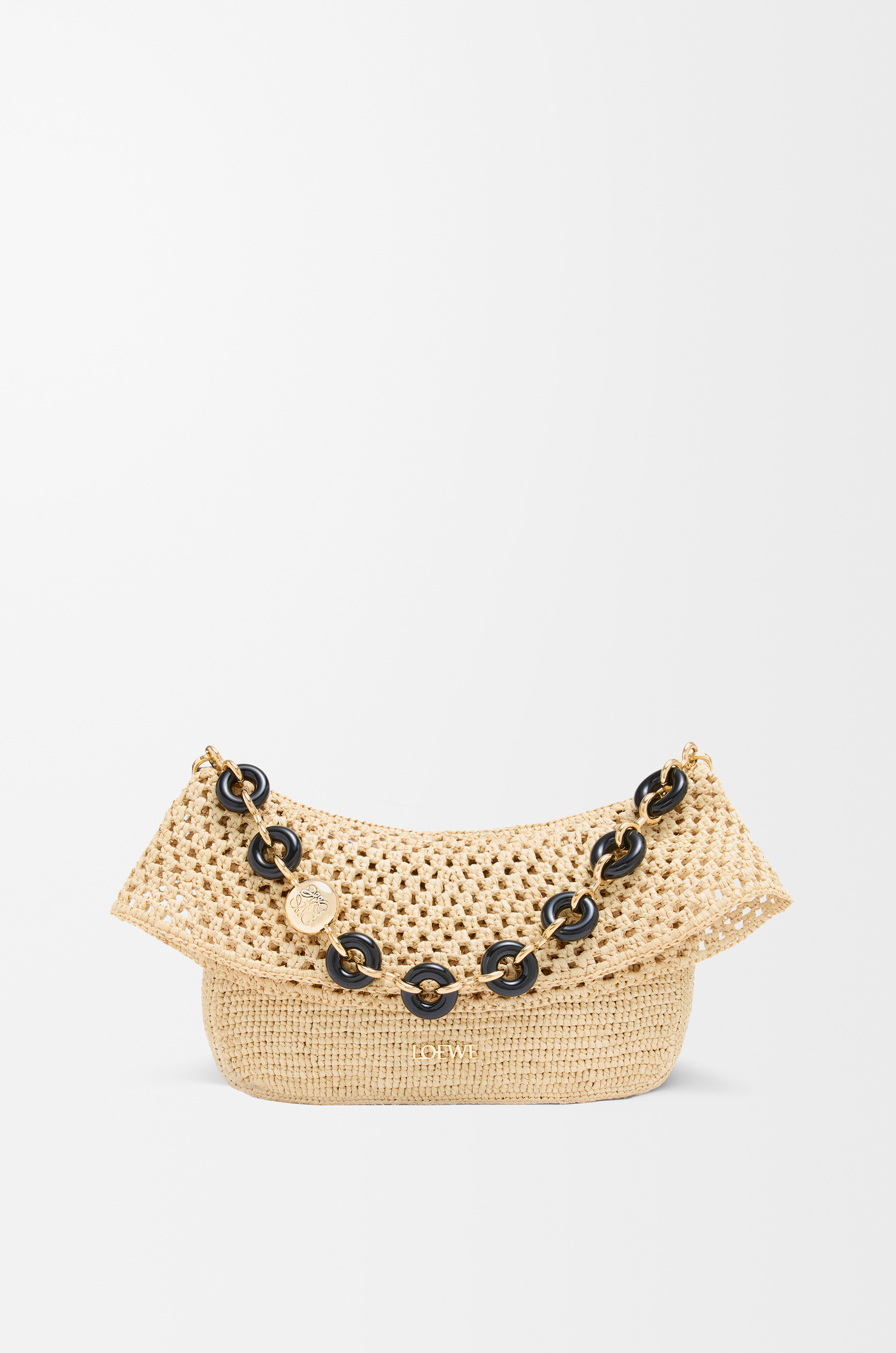 Medium Ola bag in raffia and calfskin - 1