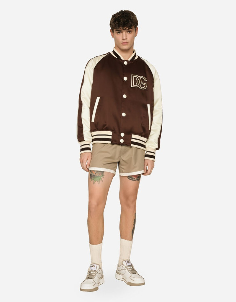 Dolce & Gabbana Technical satin jacket with DG appliqué outlook
