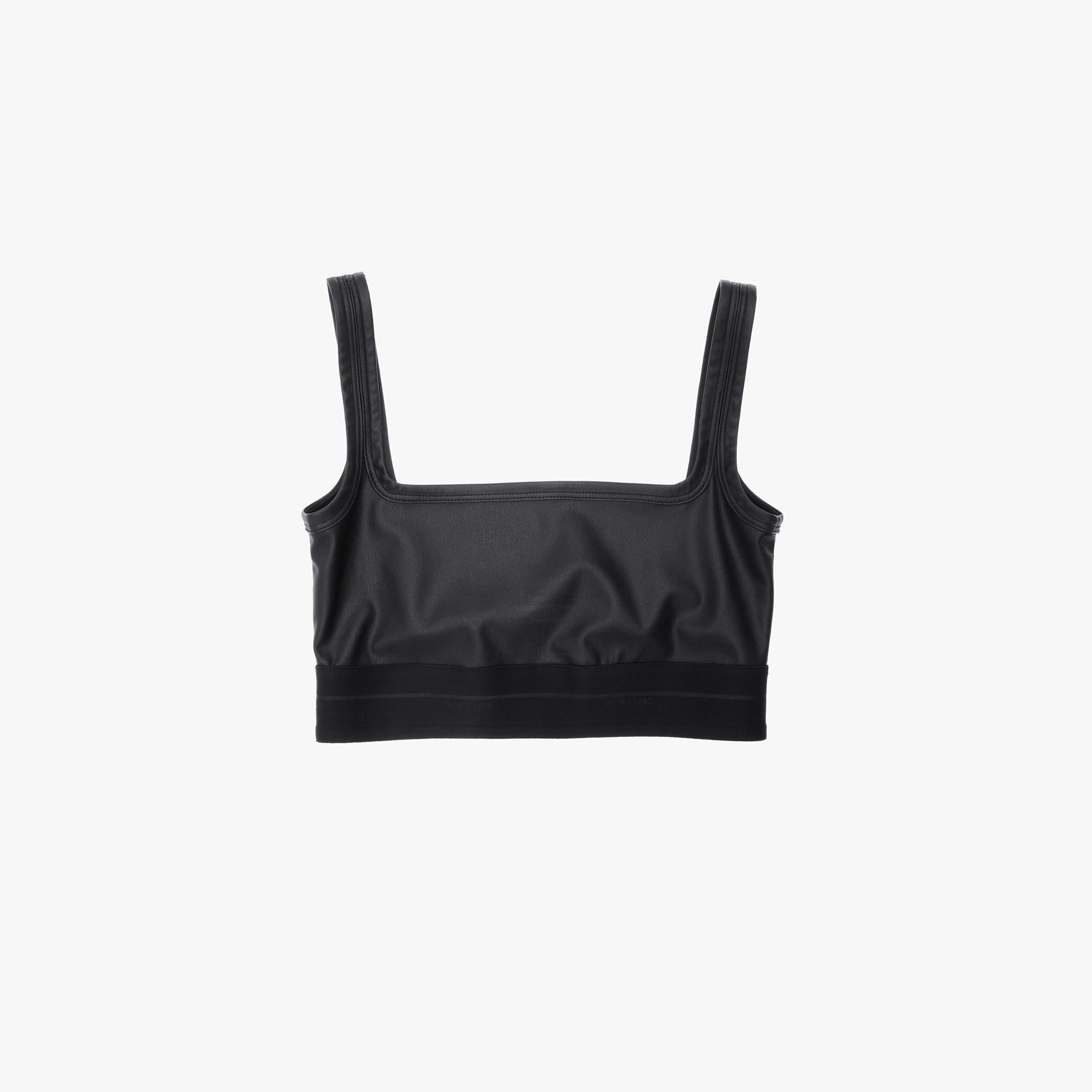 FAUX LEATHER BRA TOP - 1