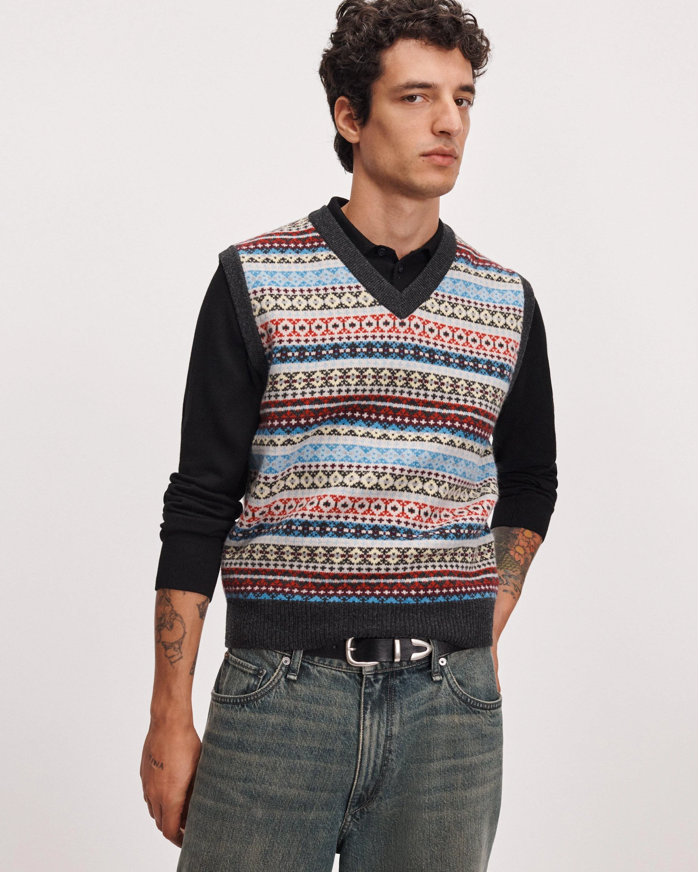 Fair Isle Wool Vest - 1