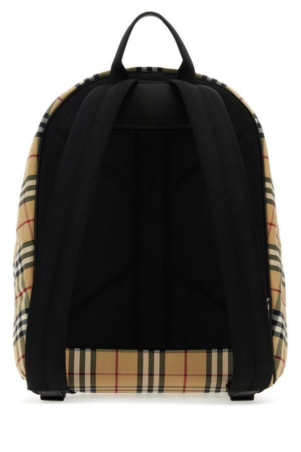 Burberry Man Embroidered Nylon Check Backpack - 3