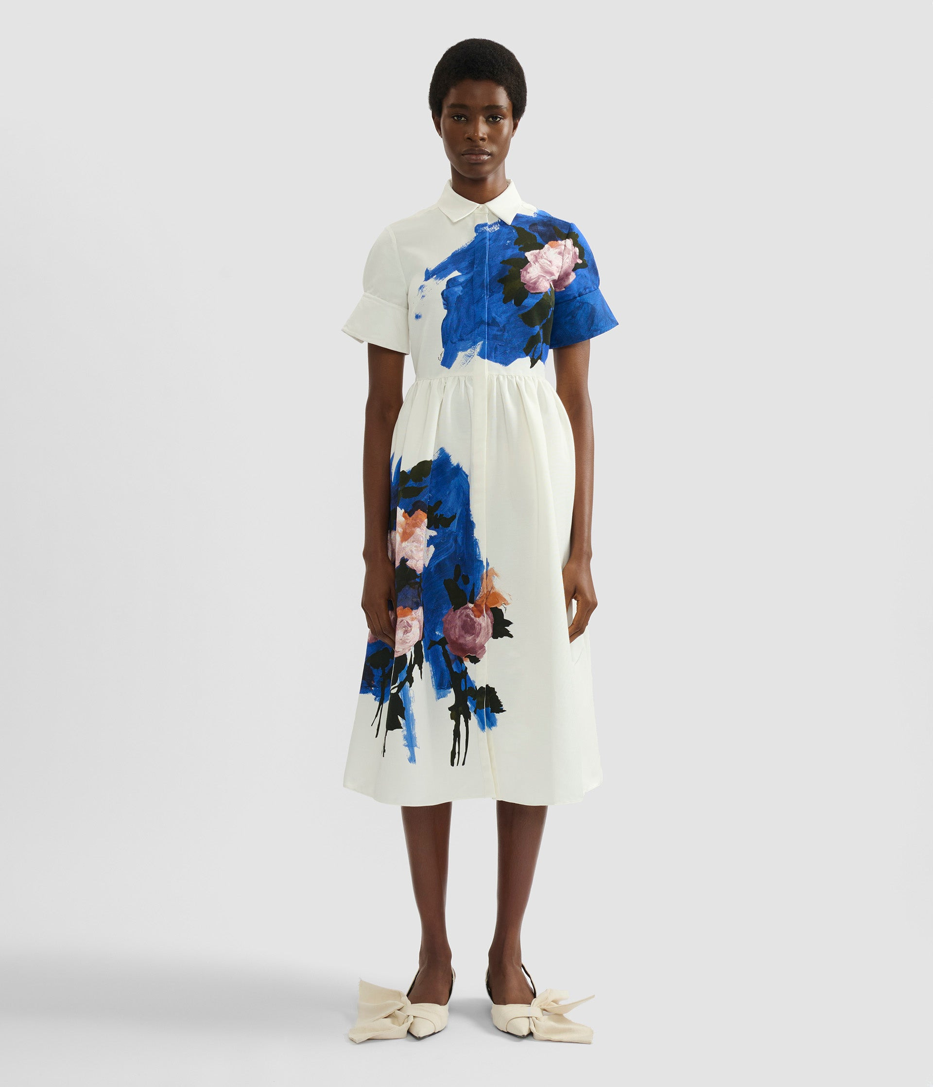 SHORT SLEEVE MIDI SHIRT DRESS - 6