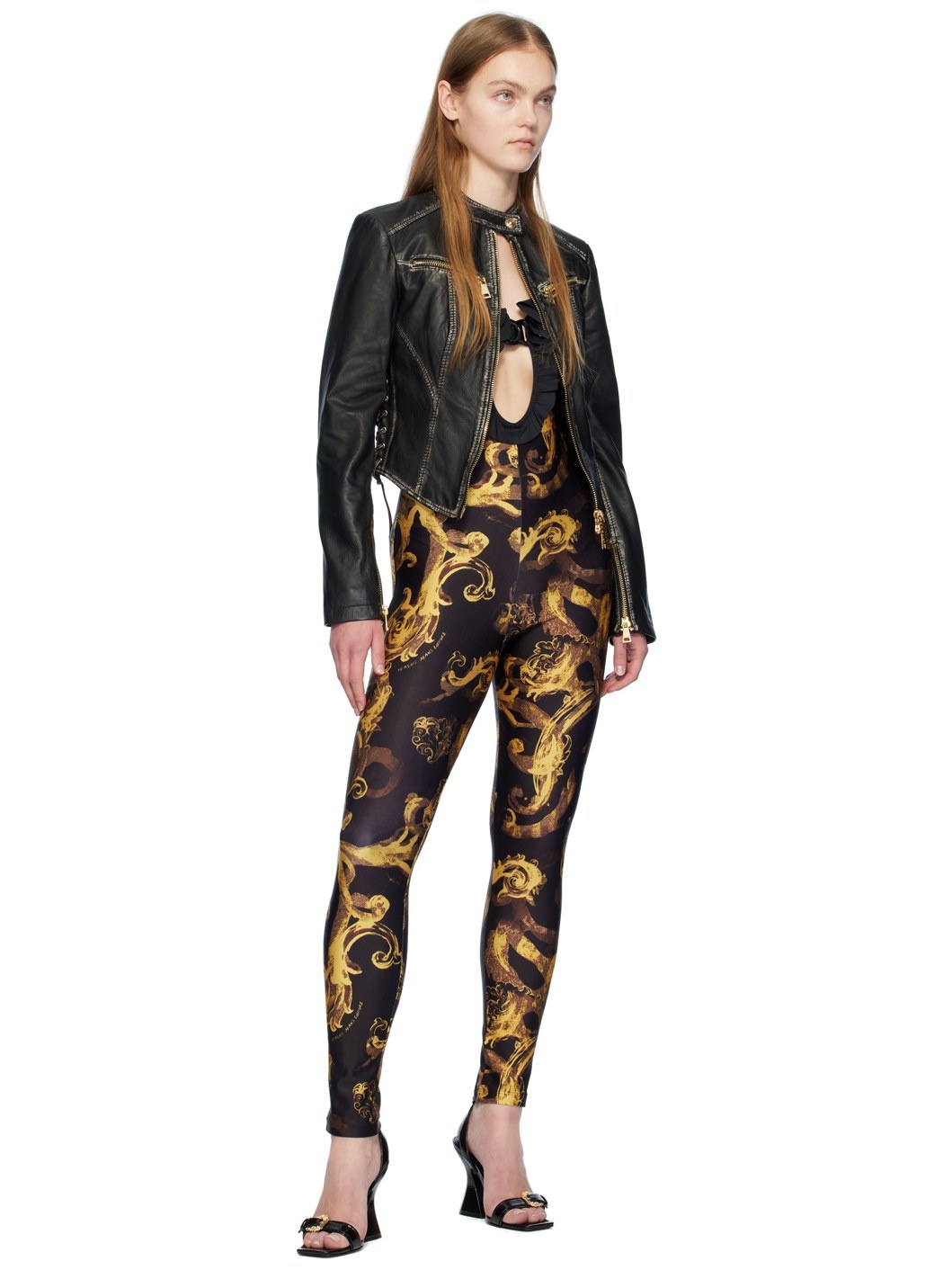 Black Watercolor Couture Jumpsuit - 4