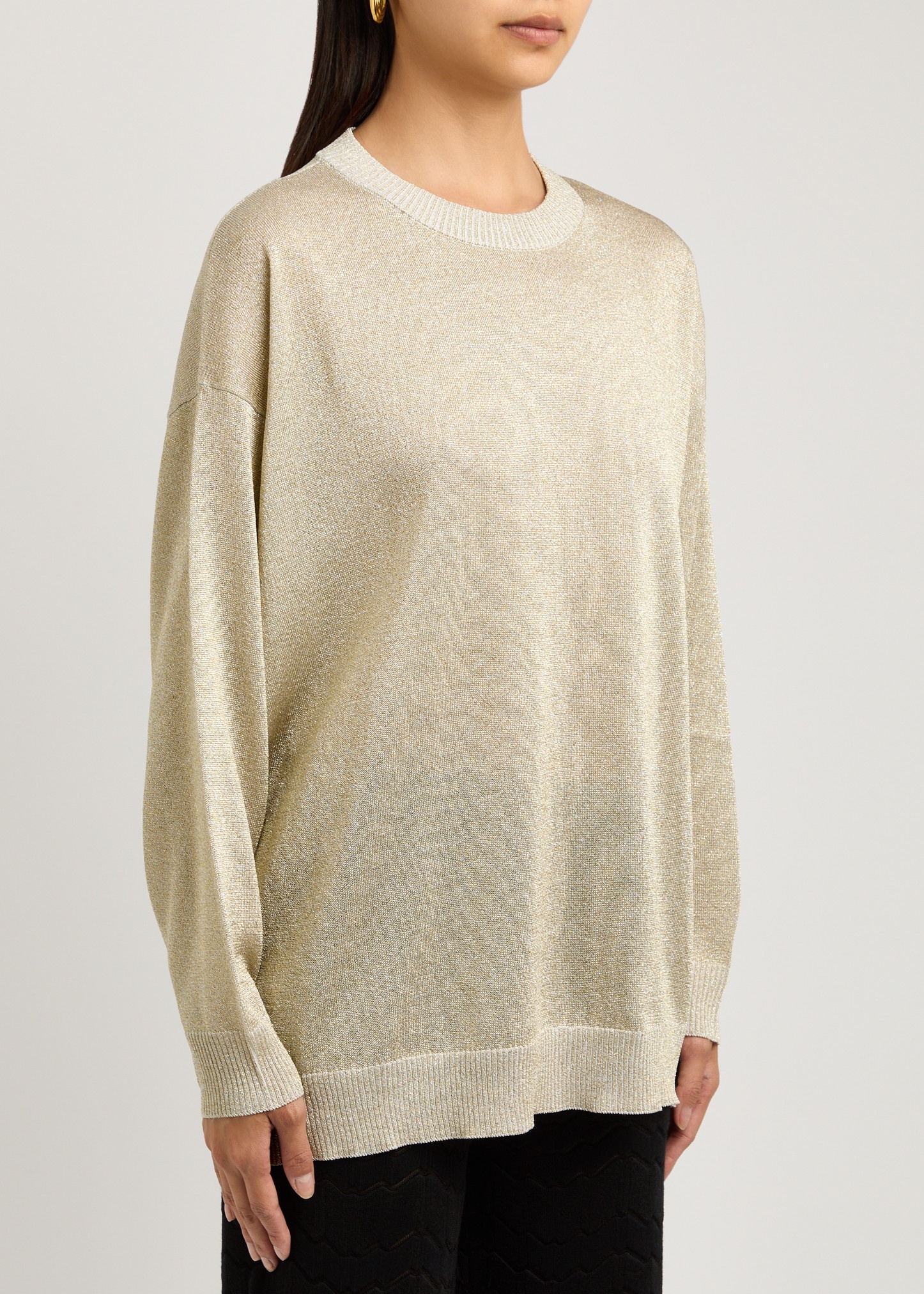 Metallic-weave knitted jumper - 2